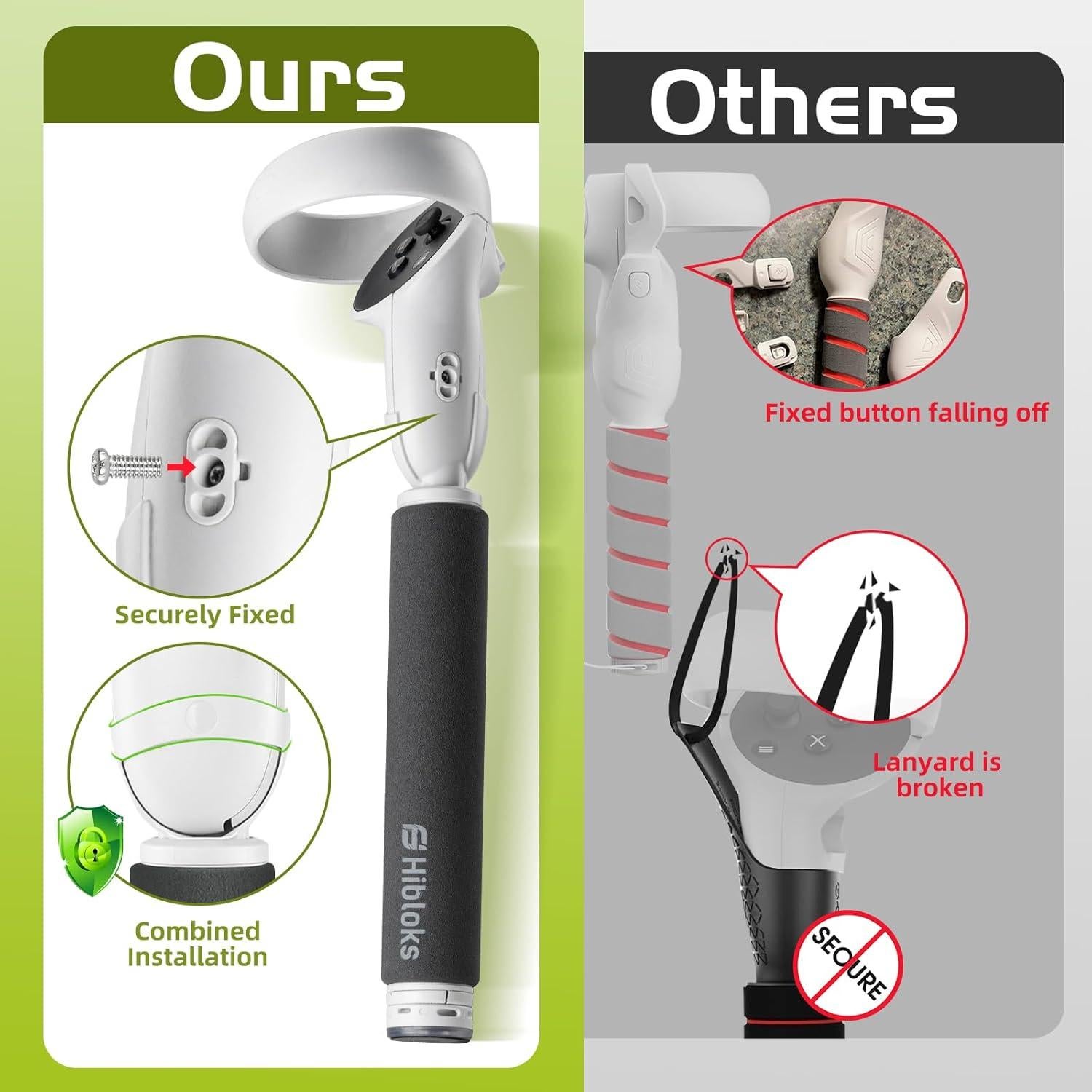 Hibloks Extensiones para Controladores Quest 2 - 21cm, 3 en 1