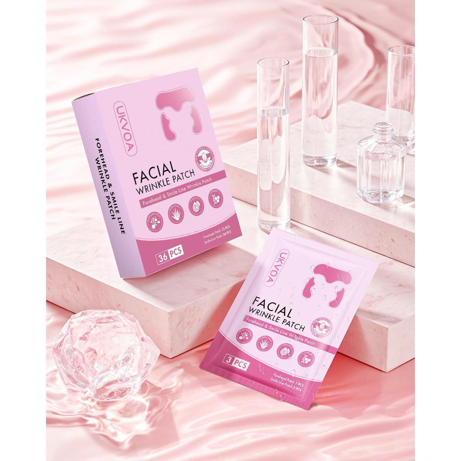 Parches Antiarrugas Nocturnos UKVOA - 36 Parches con Ácido Hialurónico