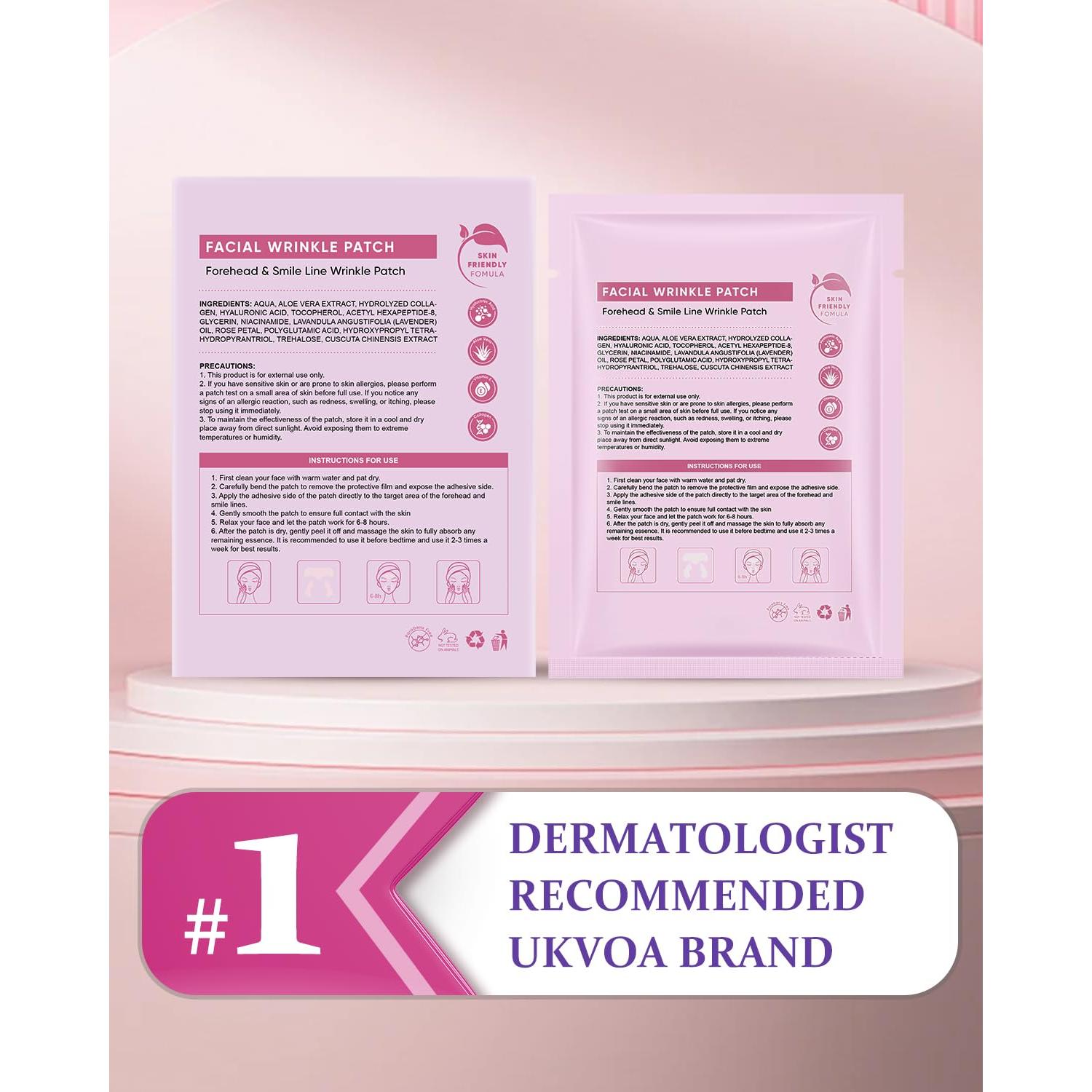 Parches Antiarrugas Nocturnos UKVOA - 36 Parches con Ácido Hialurónico