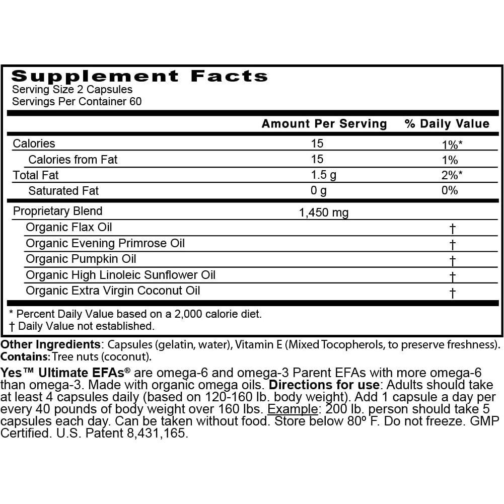 Suplemento Omega 3 y 6 Vegetal YES - 120 Cápsulas