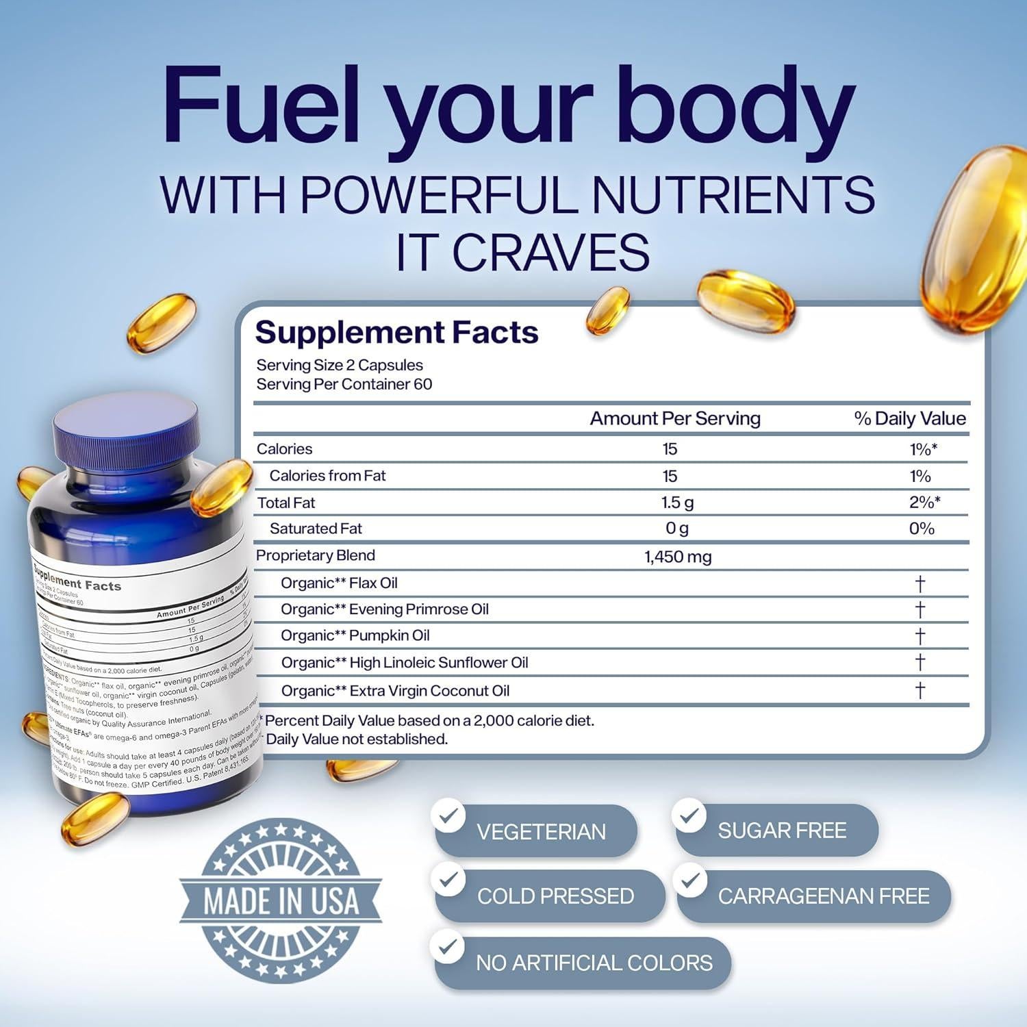 Suplemento Omega 3 y 6 Vegetal YES - 120 Cápsulas