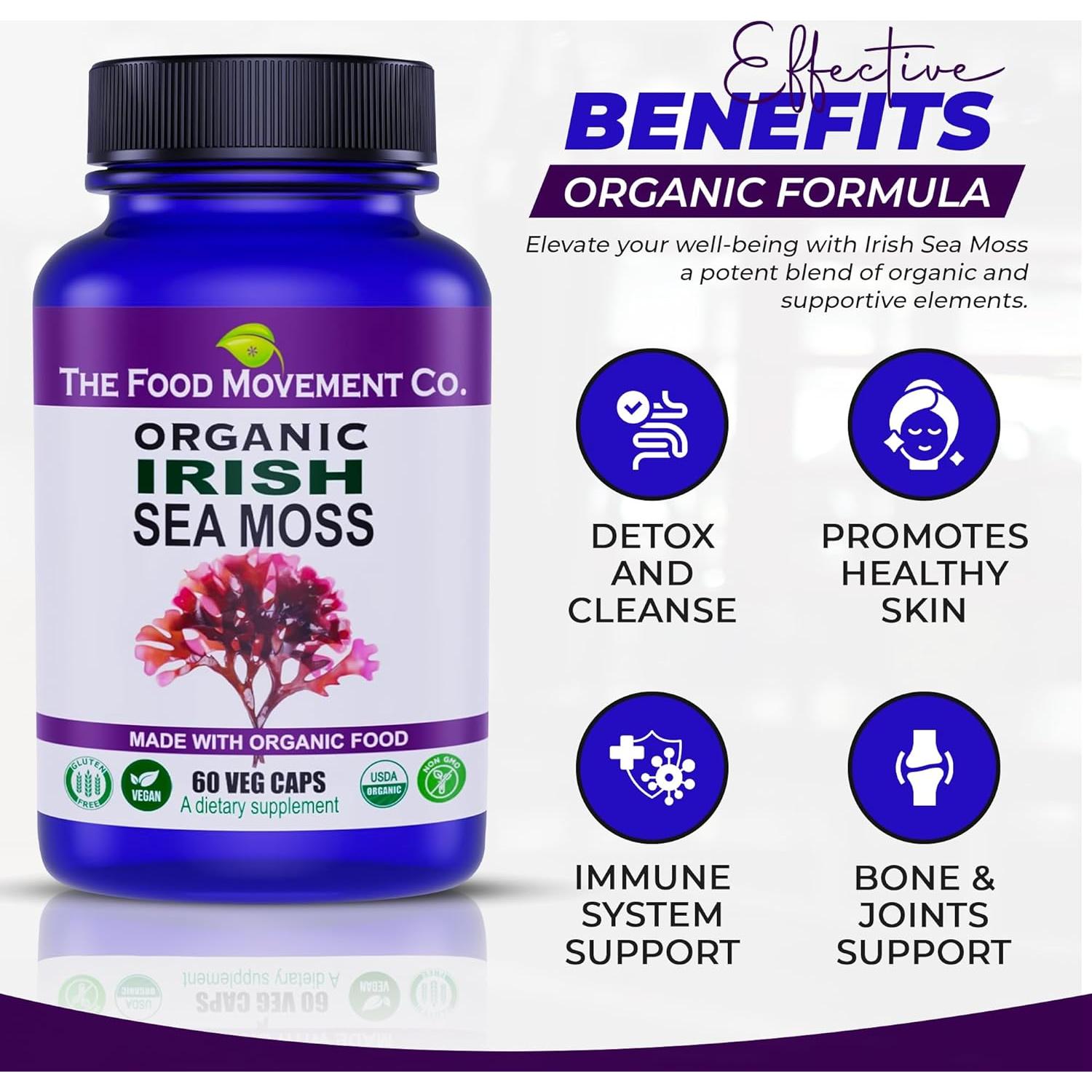 Musgo Marino Irlandés Orgánico 60 Cápsulas - Alimento Prebiótico