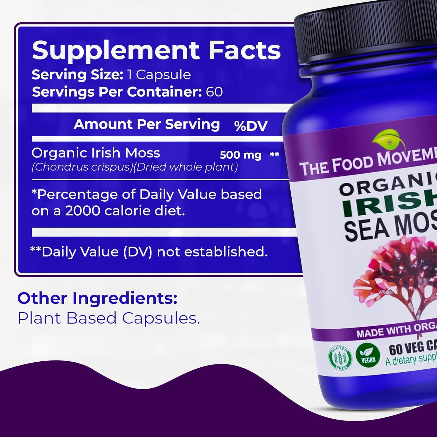 Musgo Marino Irlandés Orgánico 60 Cápsulas - Alimento Prebiótico