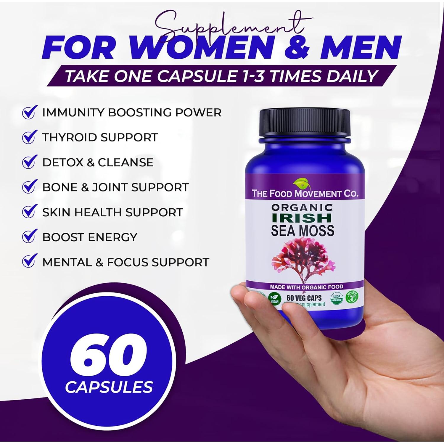 Musgo Marino Irlandés Orgánico 60 Cápsulas - Alimento Prebiótico