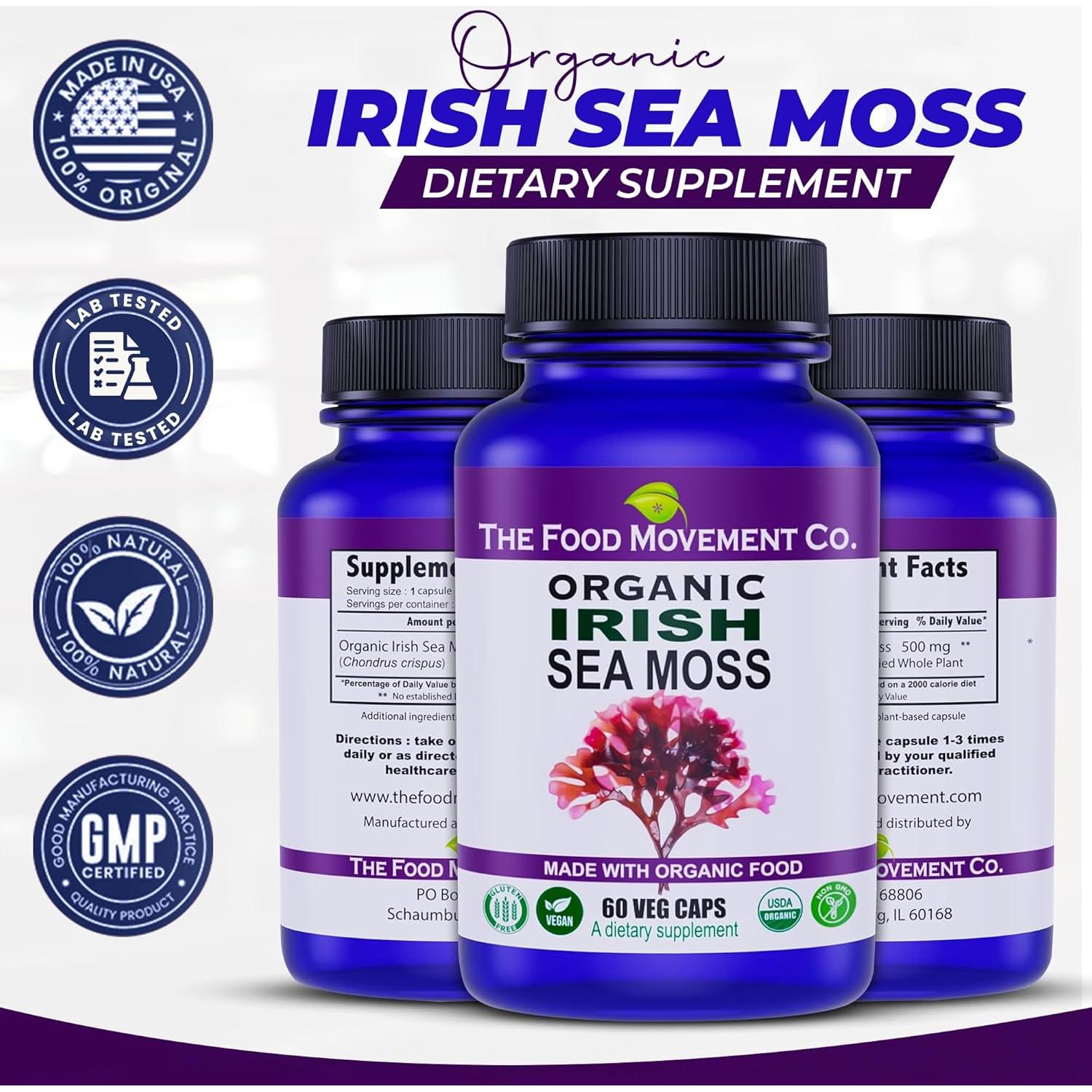 Musgo Marino Irlandés Orgánico 60 Cápsulas - Alimento Prebiótico