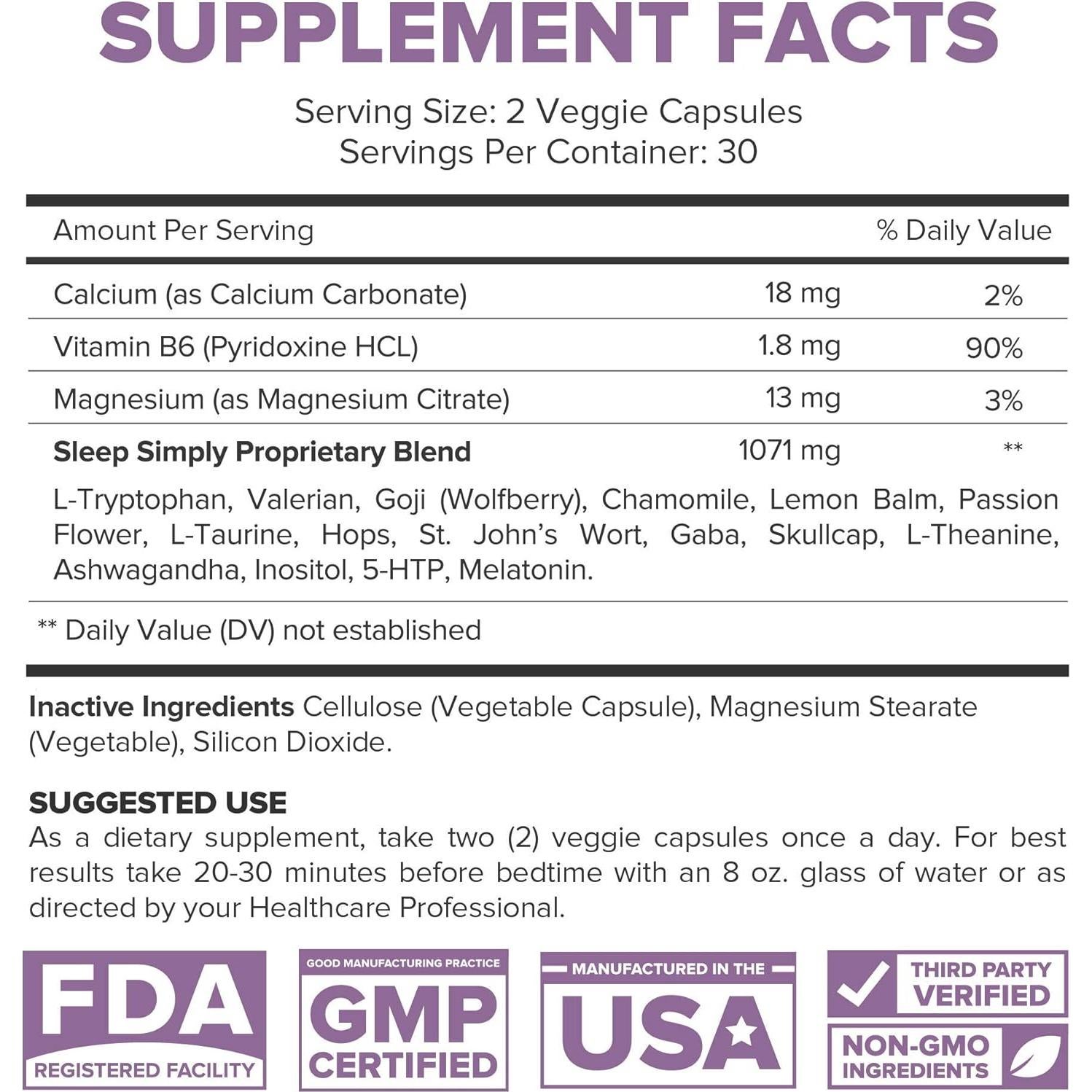 Suplemento Herbal para Dormir Lumen Naturals 60 Cápsulas