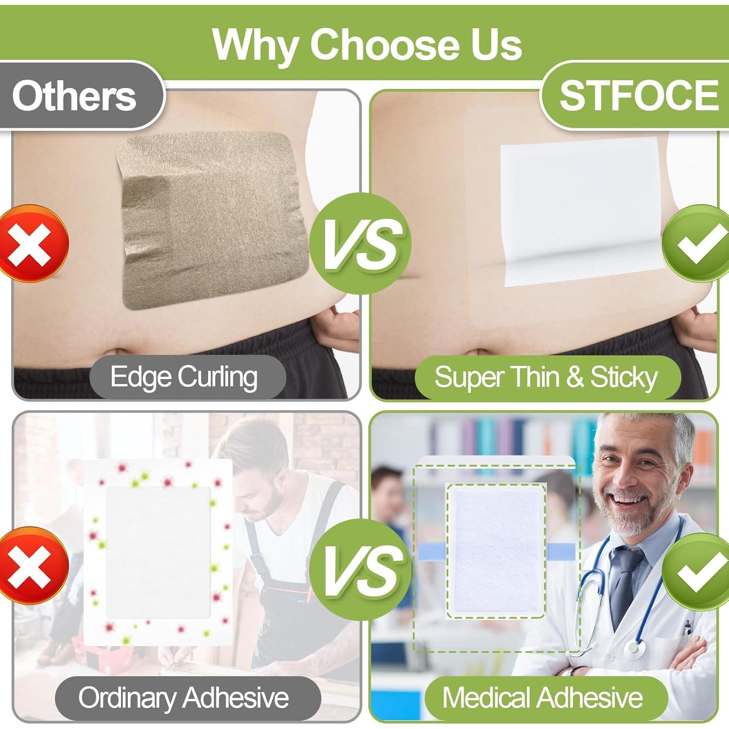 Paquete de 10 Parches de Aceite de Ricino STFOCE 16x13cm