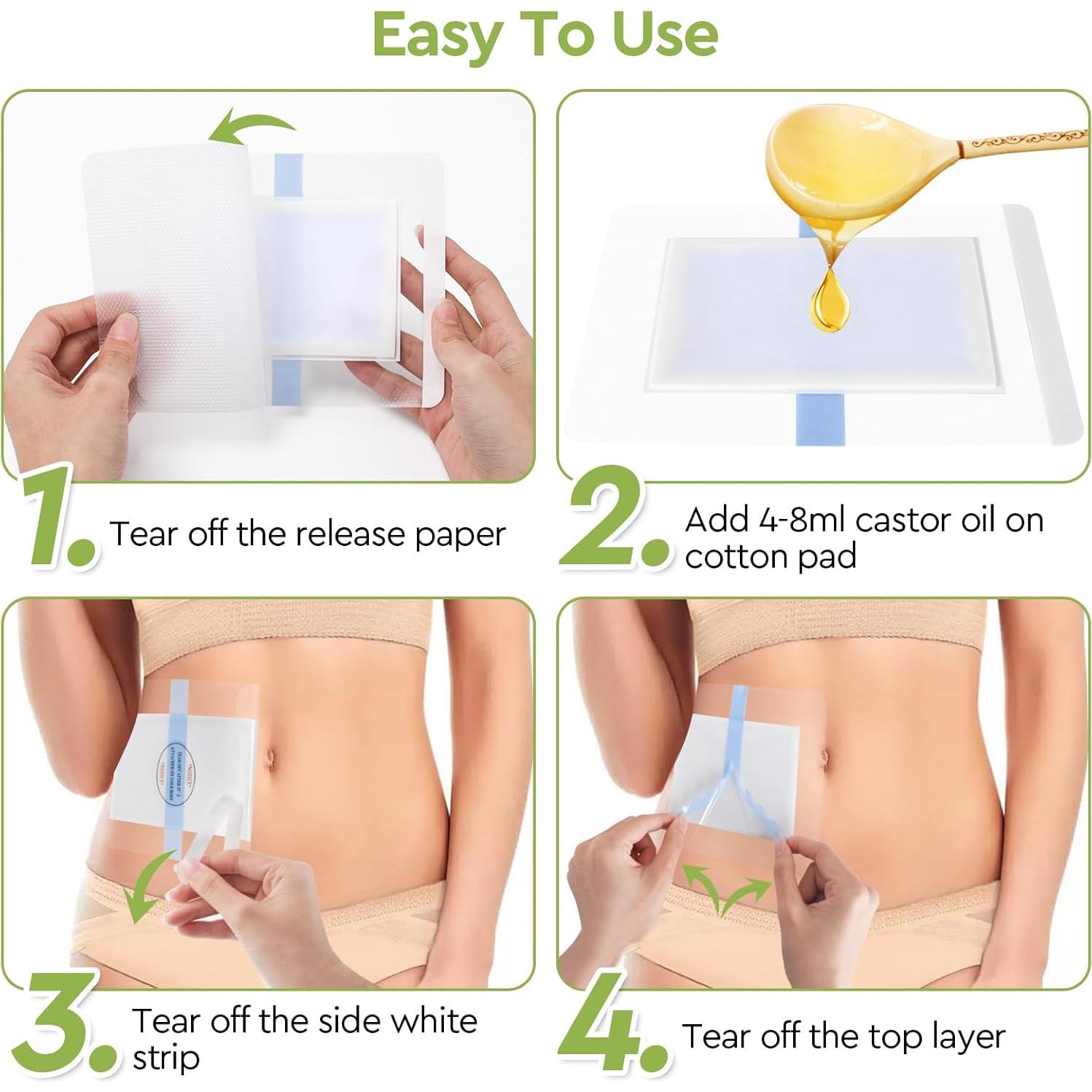 Paquete de 10 Parches de Aceite de Ricino STFOCE 16x13cm