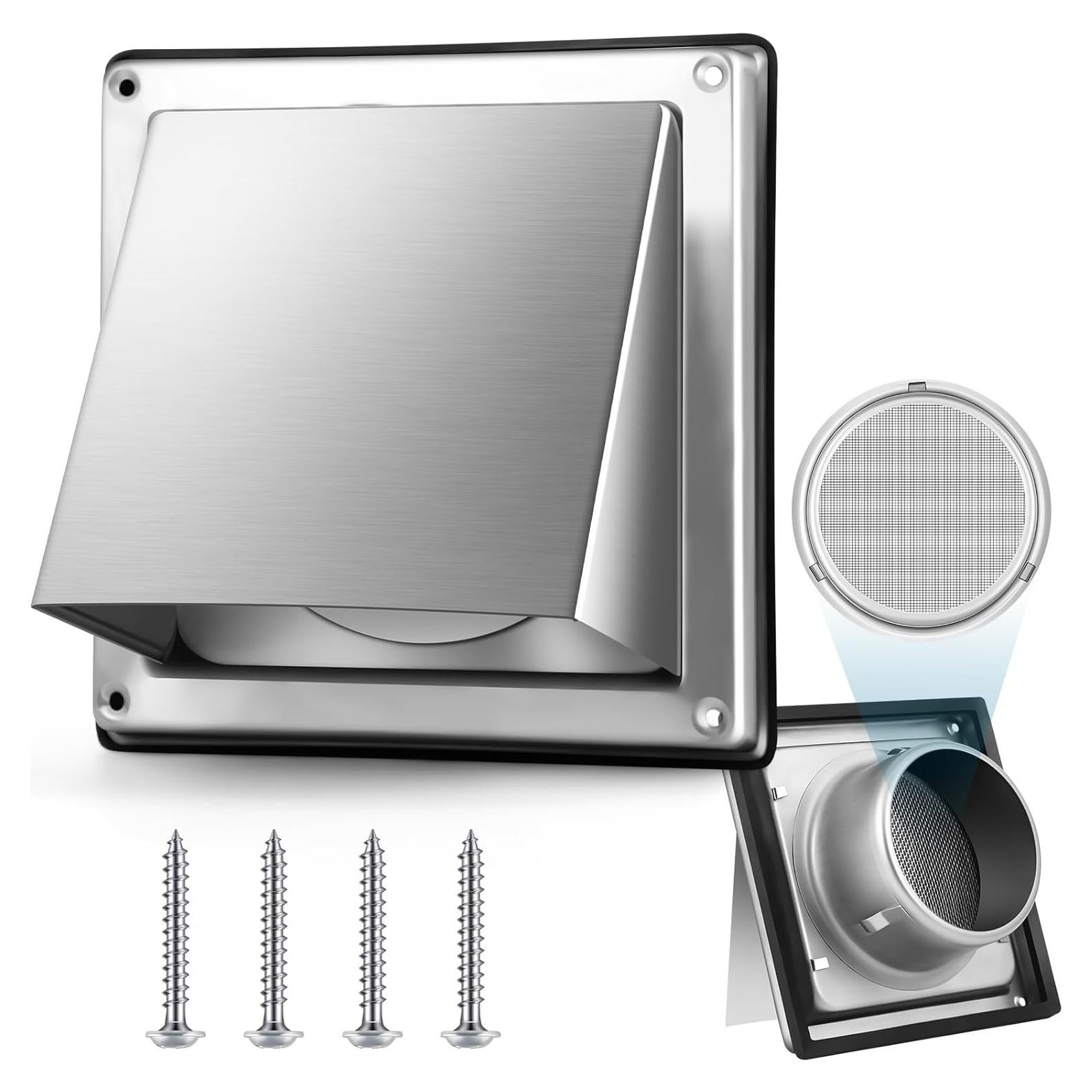 Cubierta de Ventilación para Secadora Gisafai 10.16 cm Acero Inoxidable