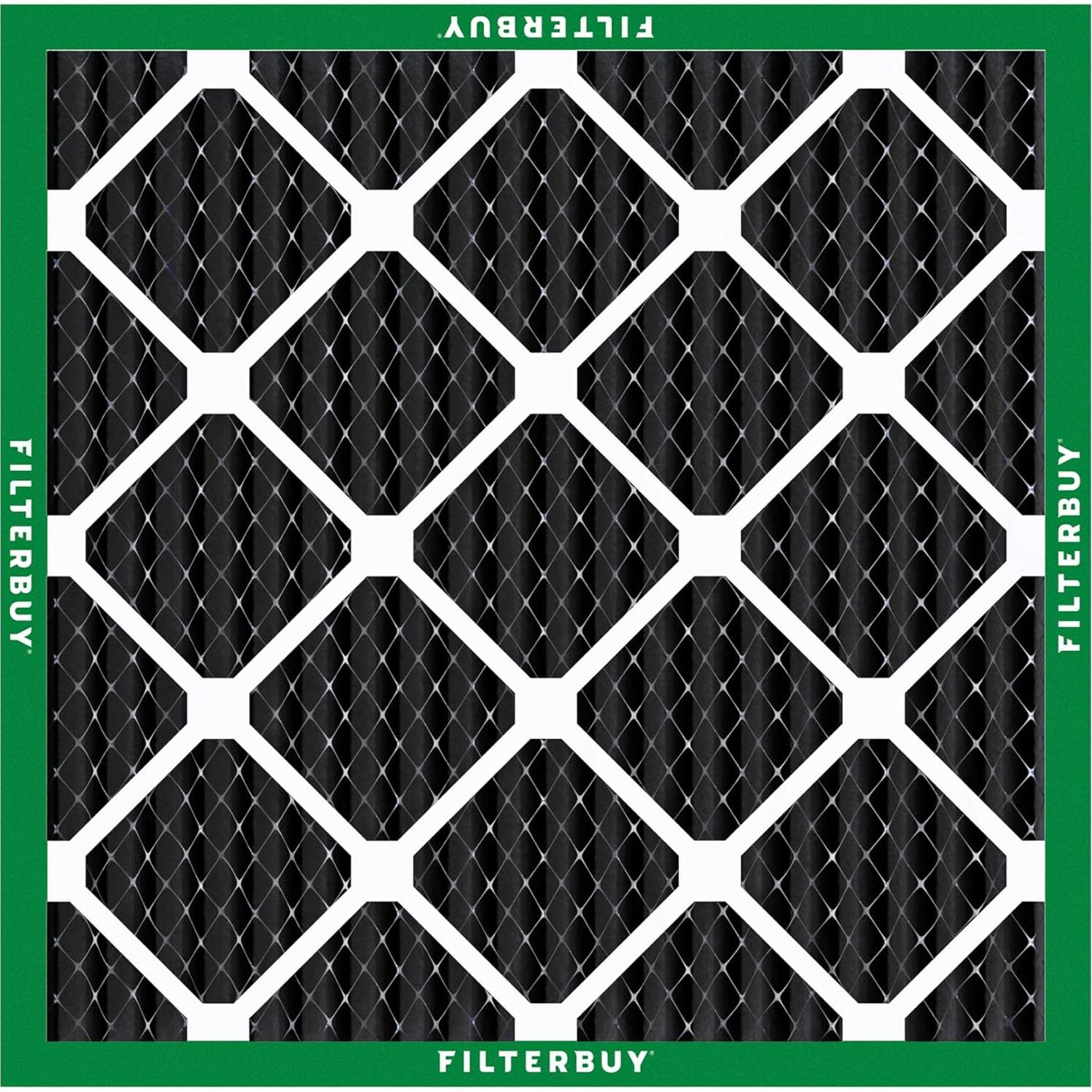 Filtro de aire Filterbuy 10x10x1 MERV 8 con carbón activado