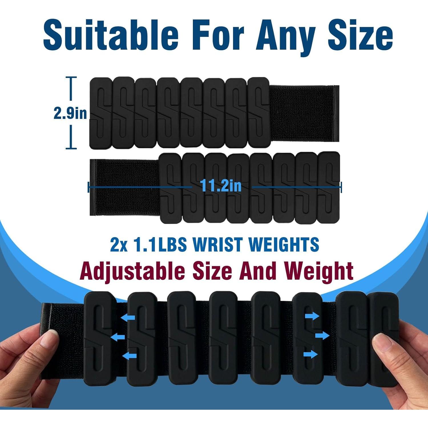 Pesas Ajustables para Muñeca y Tobillo PE.WELLWOO 1 kg