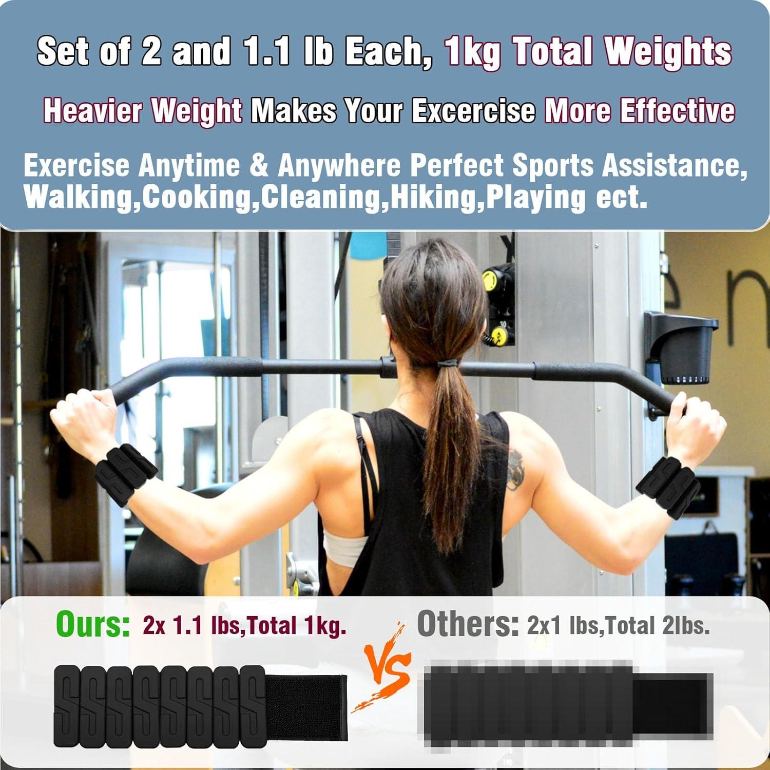 Pesas Ajustables para Muñeca y Tobillo PE.WELLWOO 1 kg