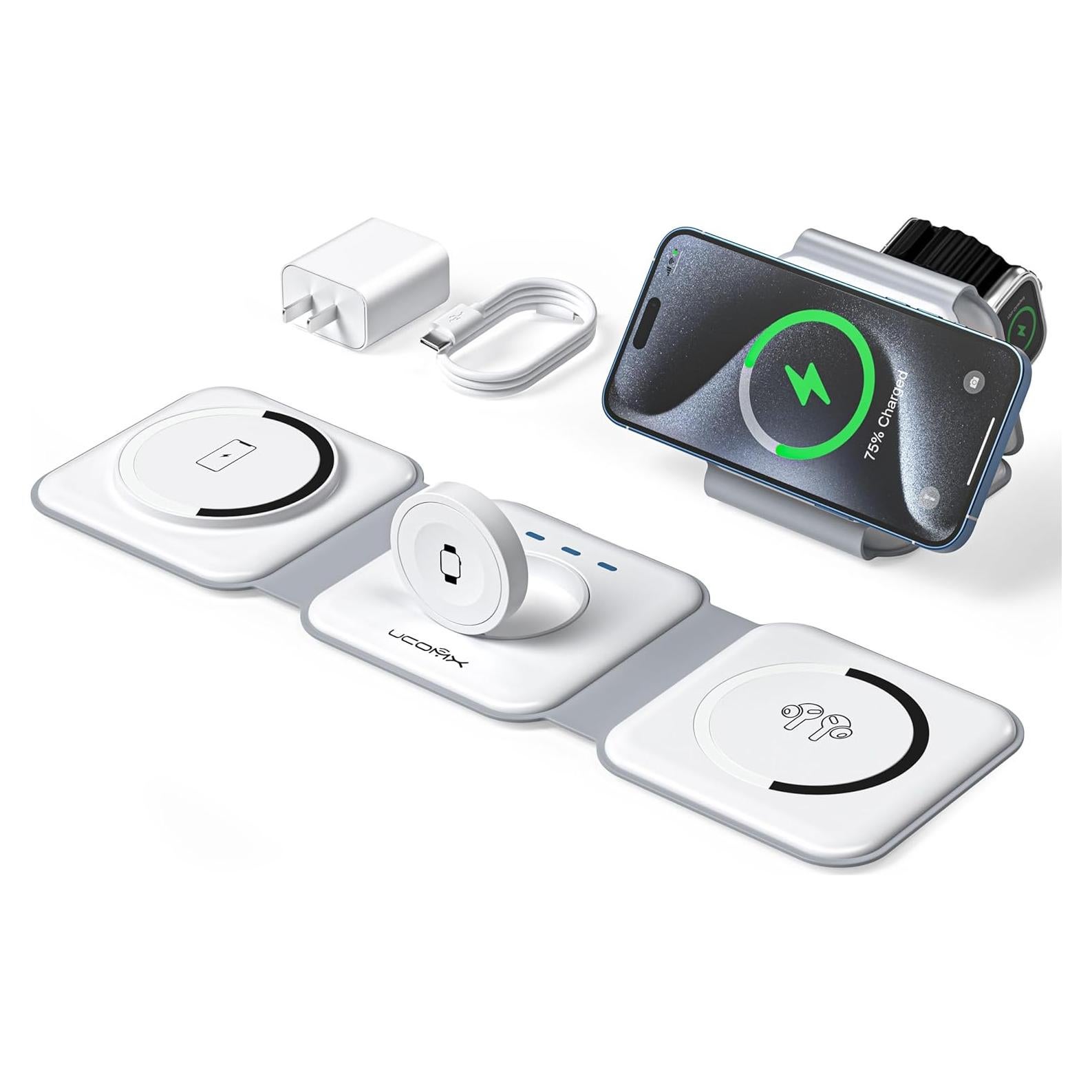 Estación de Carga 3 en 1 UCOMX Inalámbrica para Apple