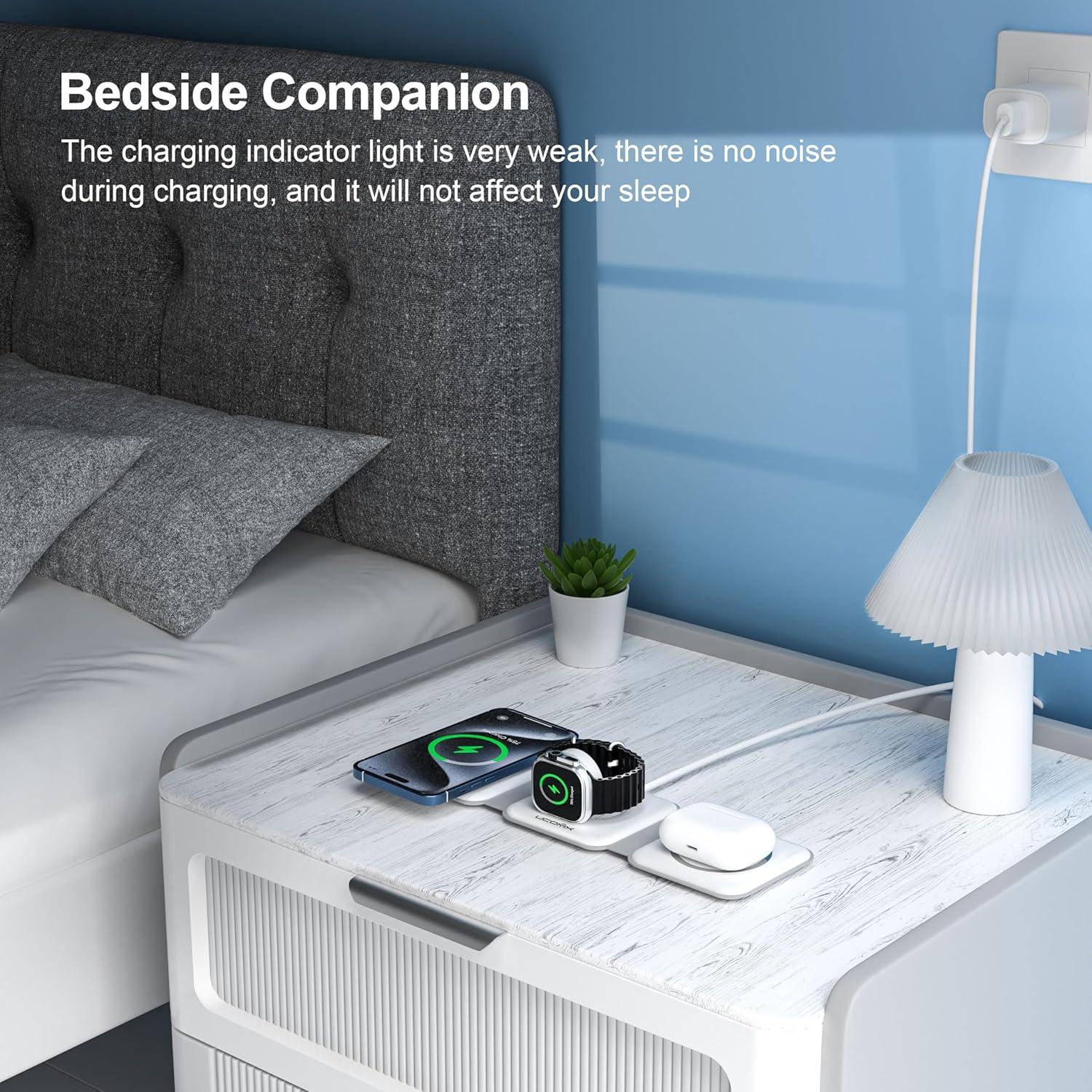 Estación de Carga 3 en 1 UCOMX Inalámbrica para Apple