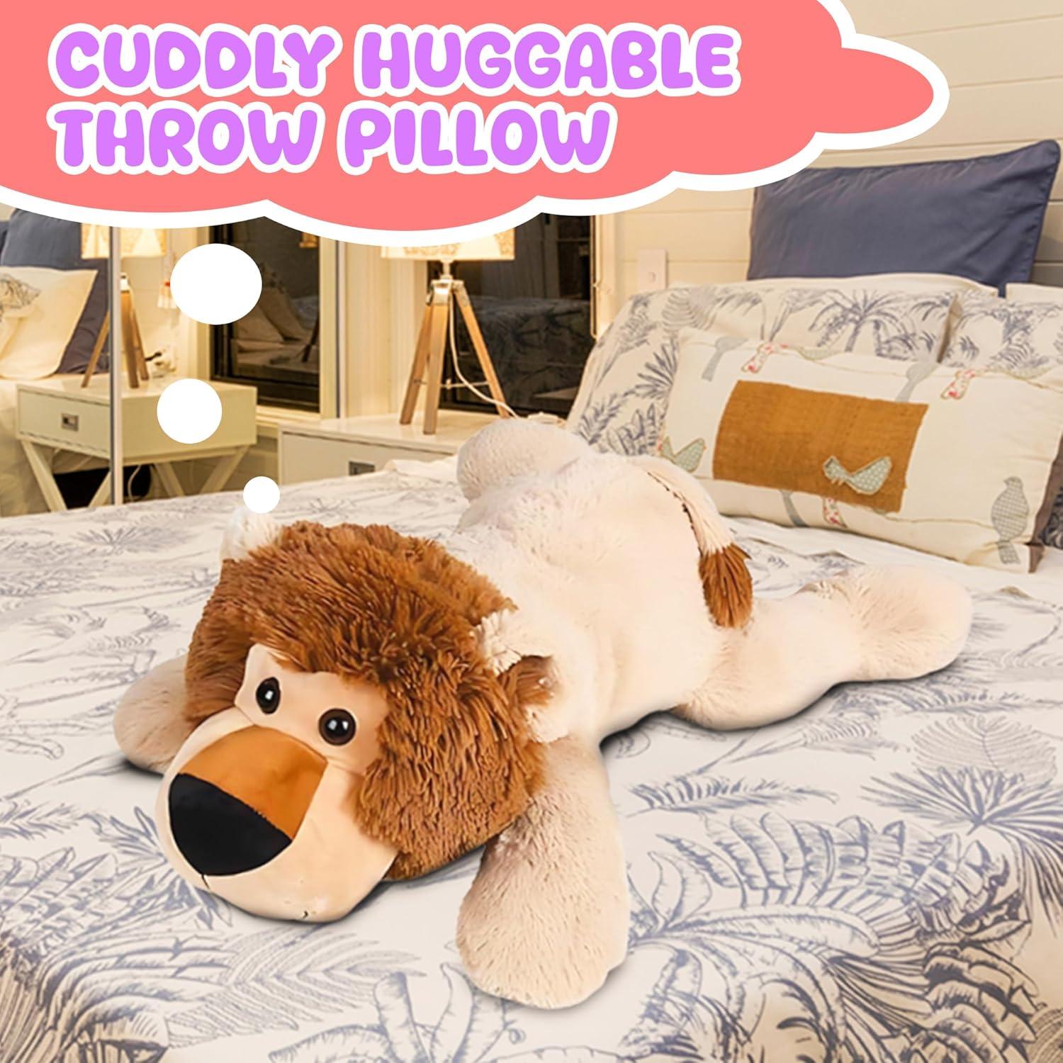 Peluche Jumbo León 81 cm Forest & Twelfth, suave y abrazable