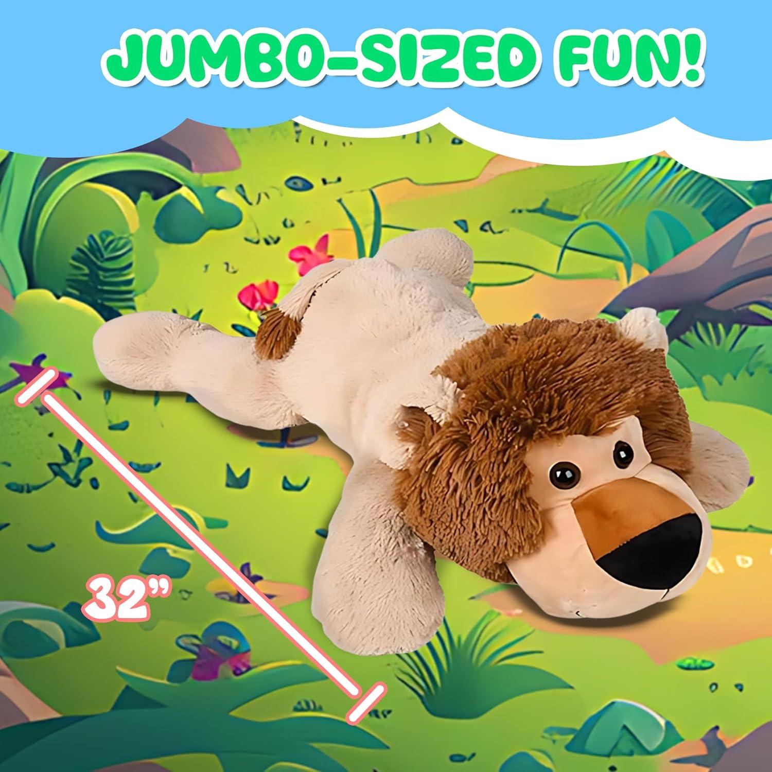 Peluche Jumbo León 81 cm Forest & Twelfth, suave y abrazable