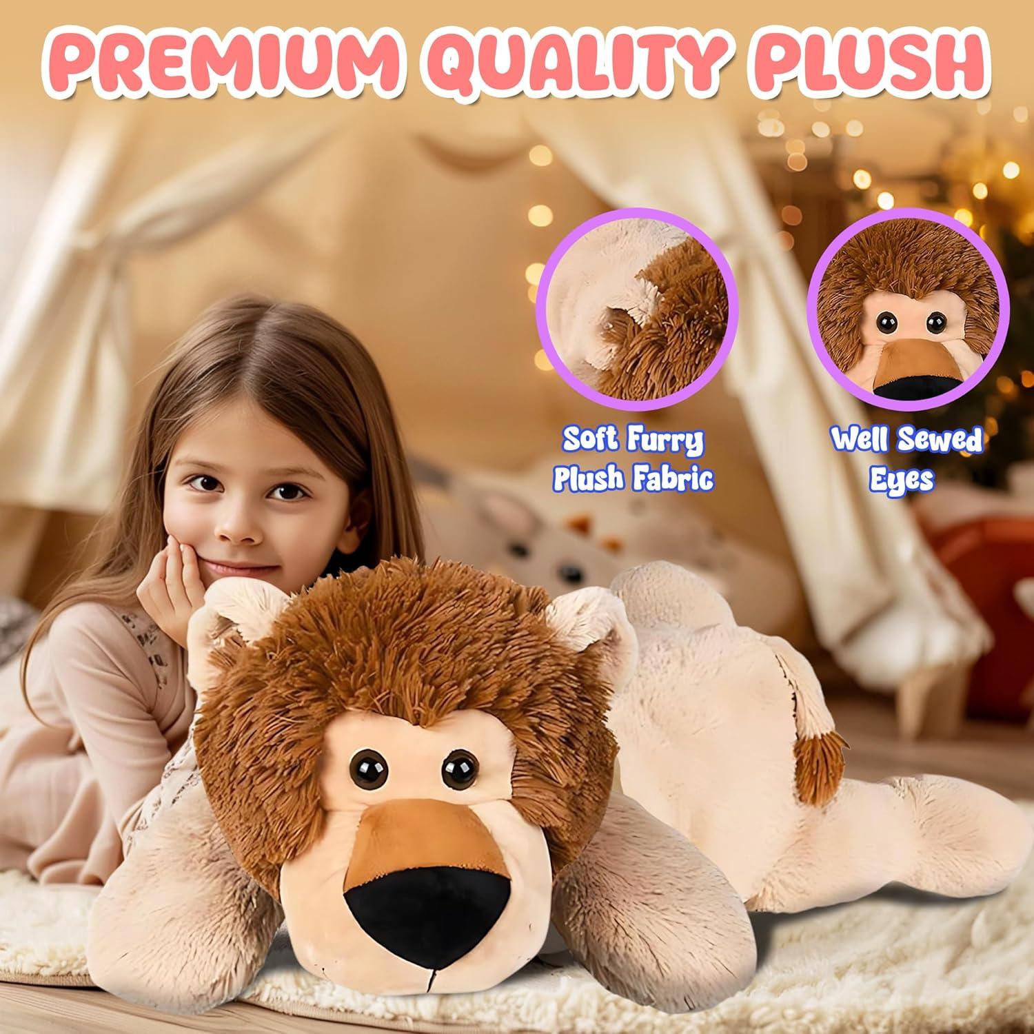 Peluche Jumbo León 81 cm Forest & Twelfth, suave y abrazable
