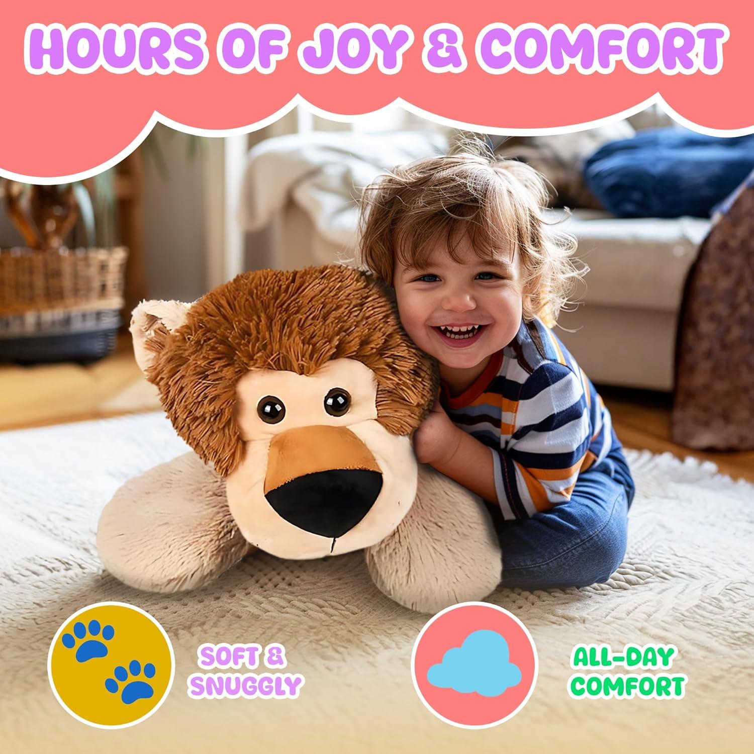 Peluche Jumbo León 81 cm Forest & Twelfth, suave y abrazable