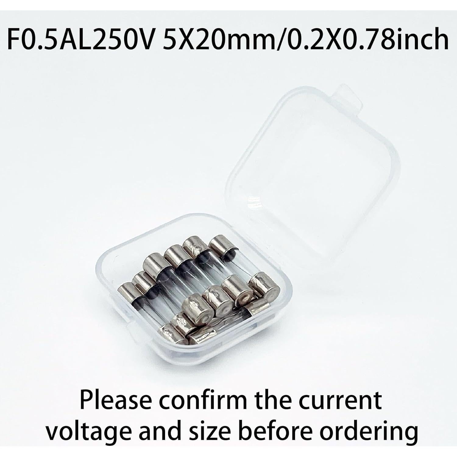 Fusibles de Vidrio ETERPEK F0.5AL250V 5x20mm Paquete 10