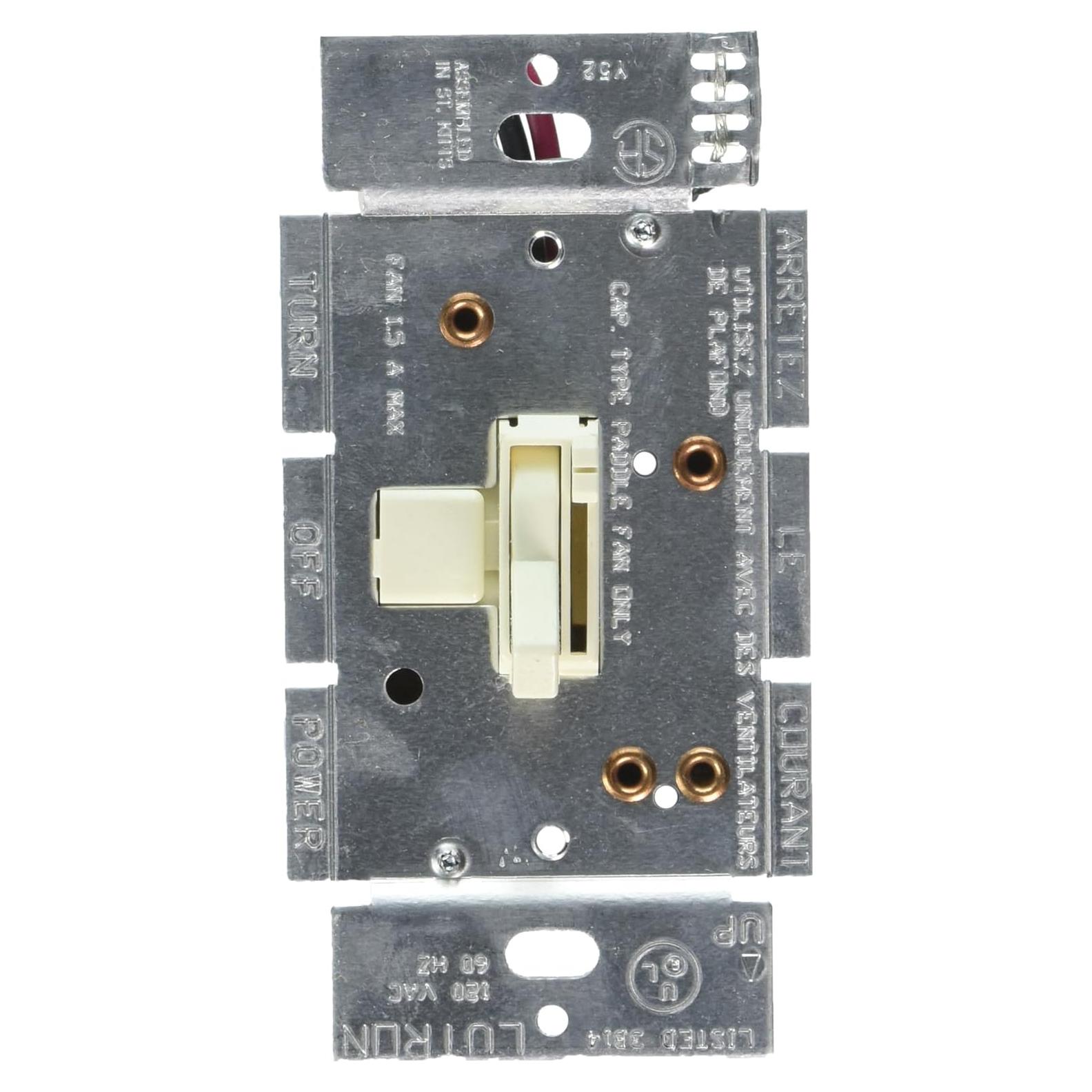 Control de Ventilador Lutron AYFSQ-F-AL 3 Velocidades Almendra