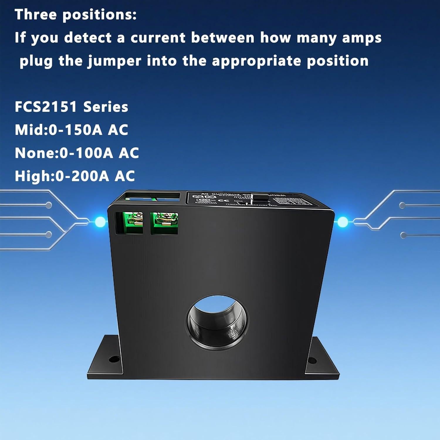 Transmisor de Corriente AC FCS2151-SD-10V 0-200A Nodehawk
