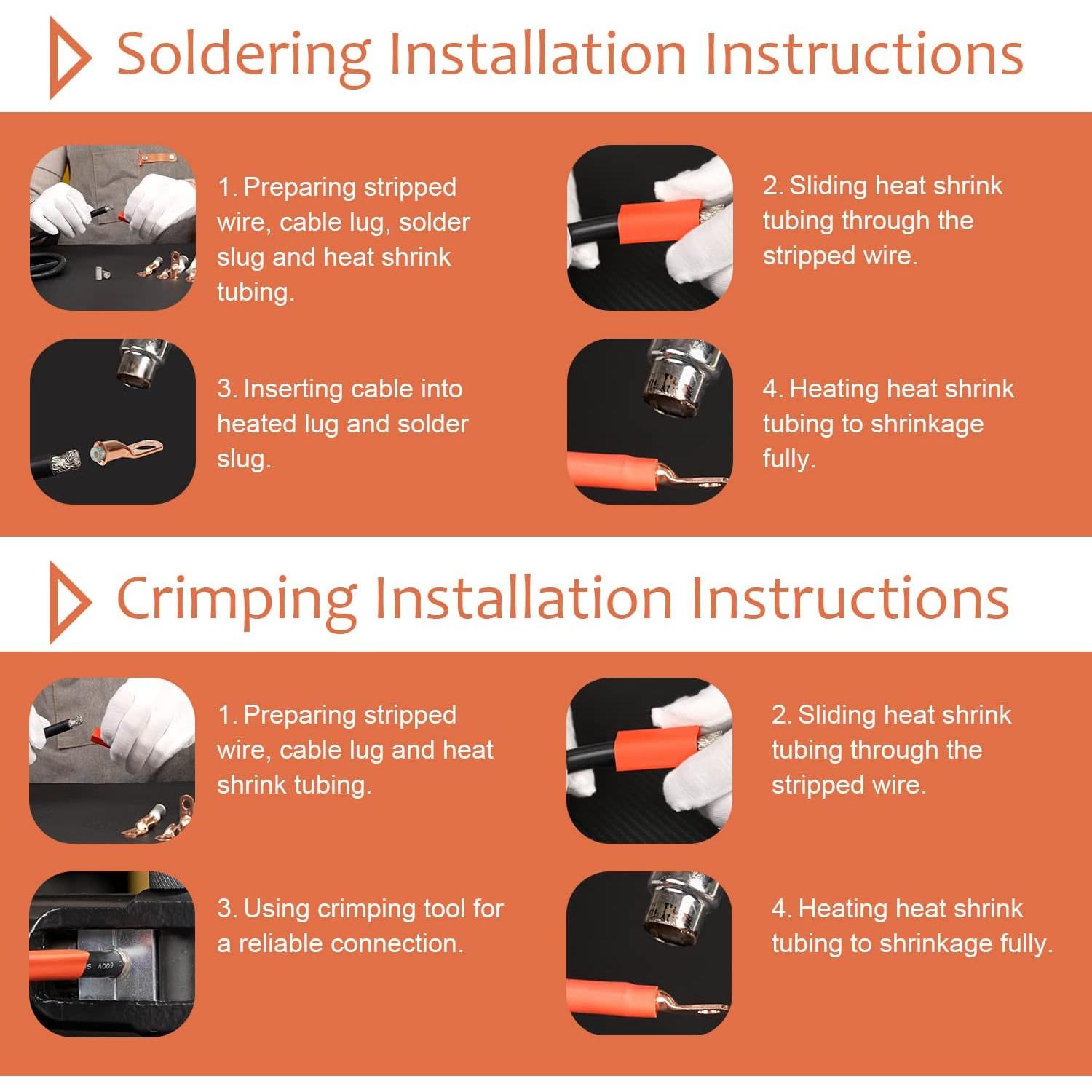 10 Terminales de Anillo de Cobre Estañado RIOCAN 1/0 AWG 3/8"