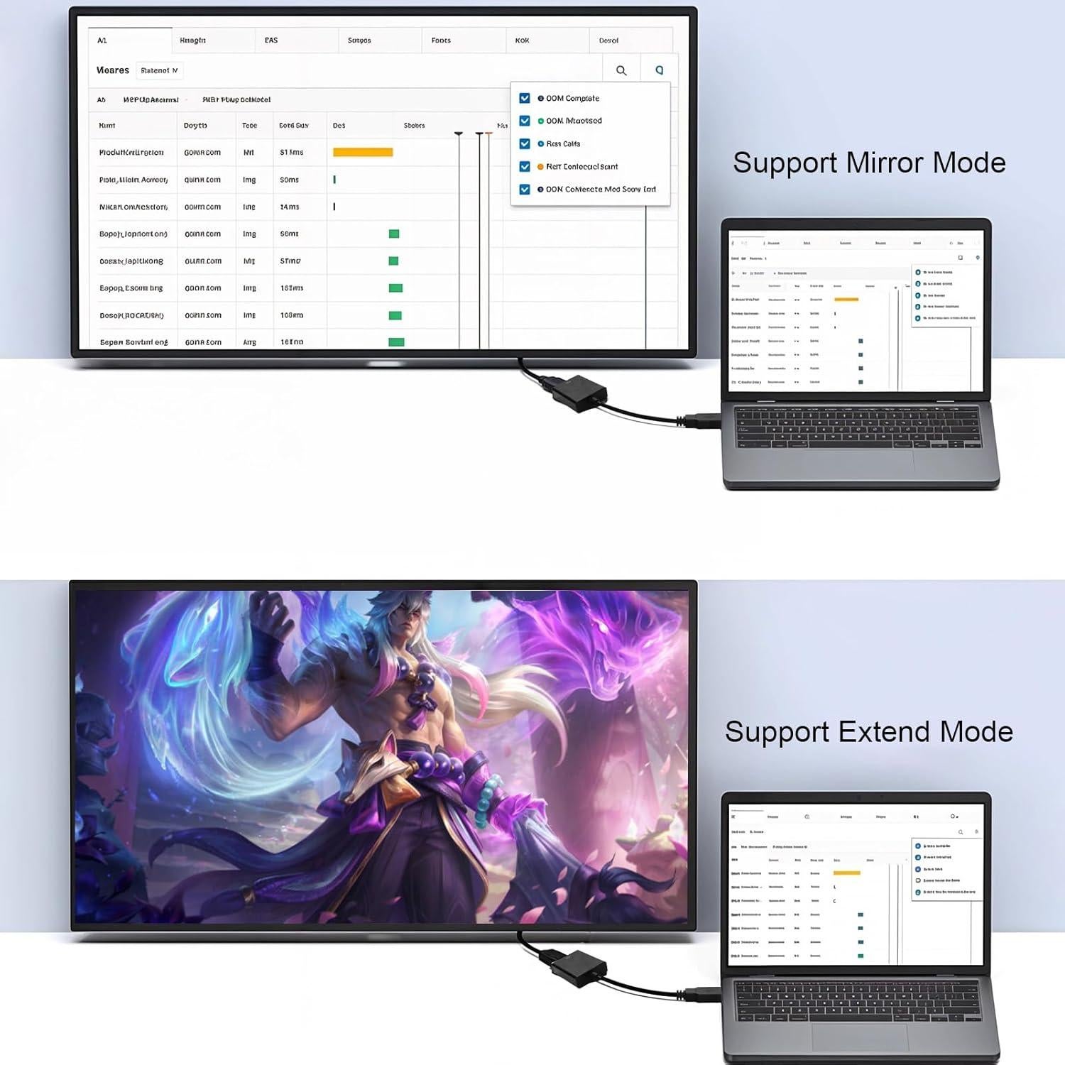 Adaptador USB 3.0 a HDMI Herfair 1080P Full HD Negro