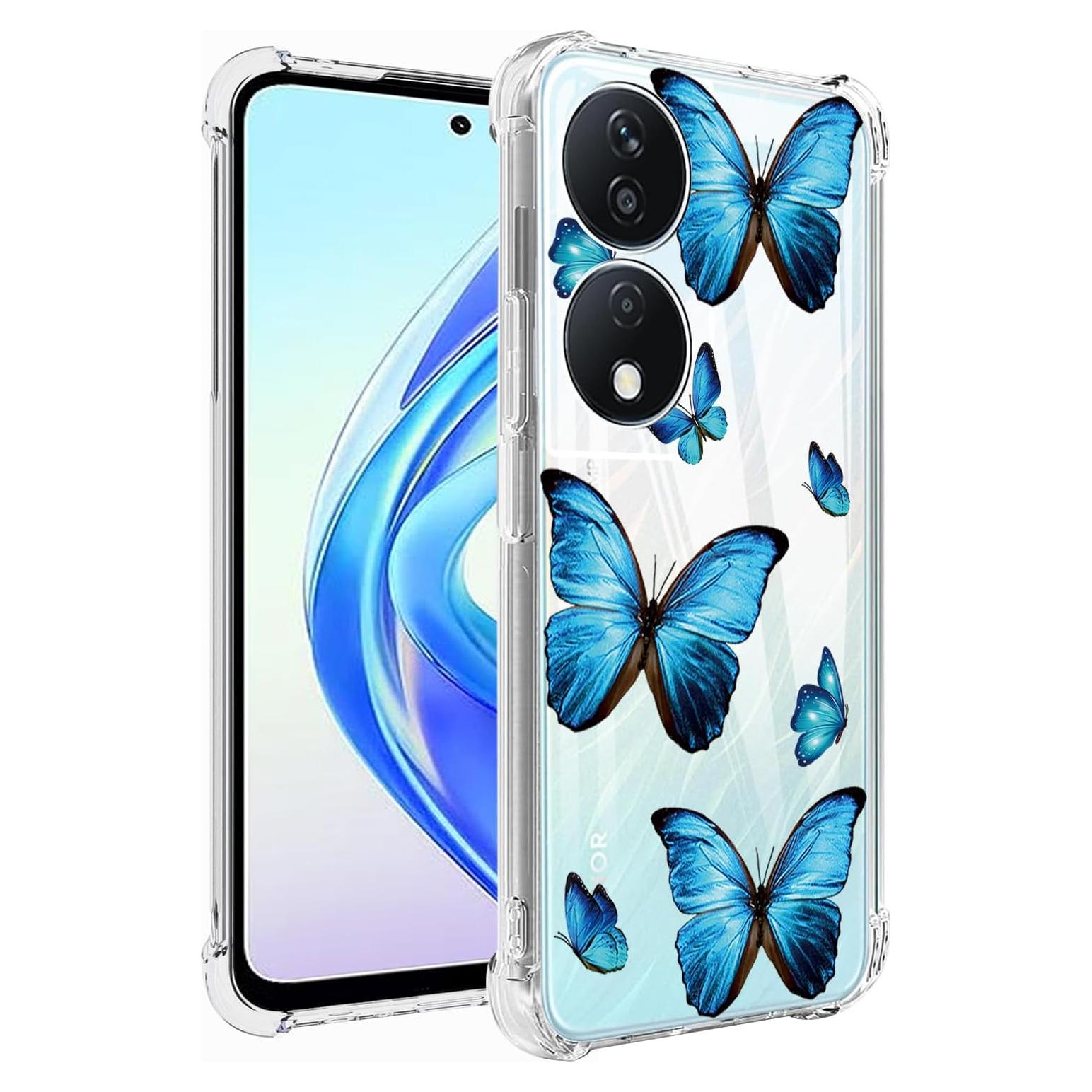 Funda Honor Play 50 Plus 5G / 8T 5G / X7B 4G TPU Flexible Mariposa Azul