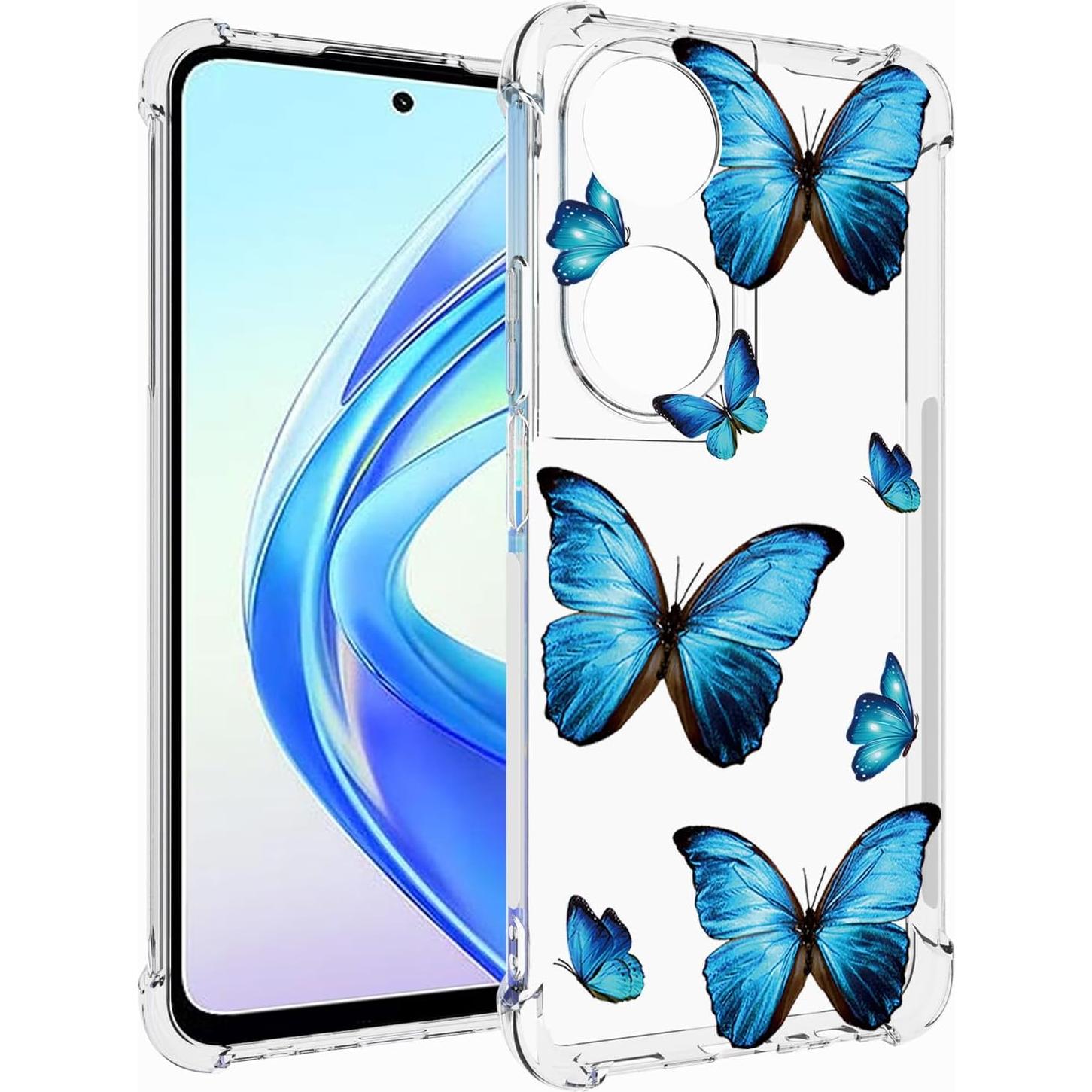 Funda Honor Play 50 Plus 5G / 8T 5G / X7B 4G TPU Flexible Mariposa Azul