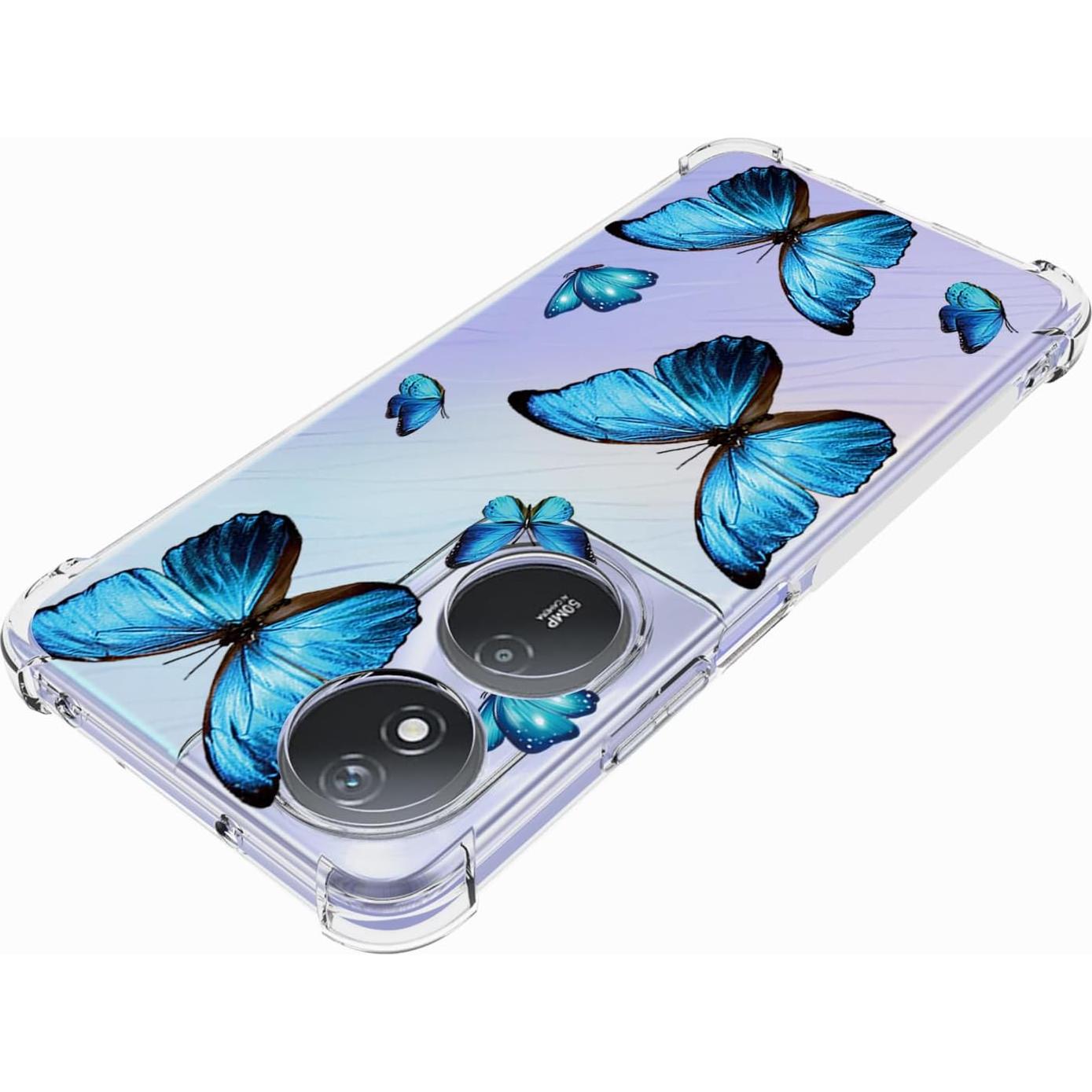 Funda Honor Play 50 Plus 5G / 8T 5G / X7B 4G TPU Flexible Mariposa Azul