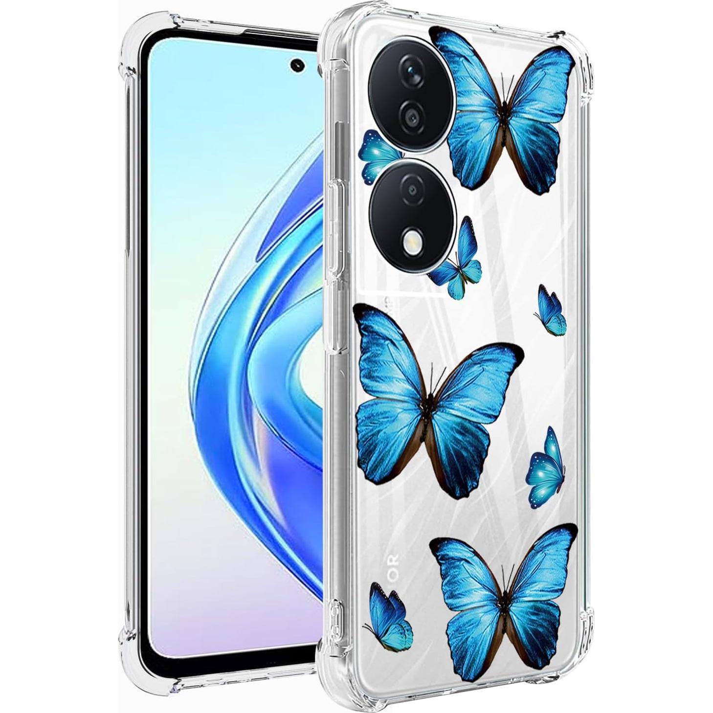 Funda Honor Play 50 Plus 5G / 8T 5G / X7B 4G TPU Flexible Mariposa Azul