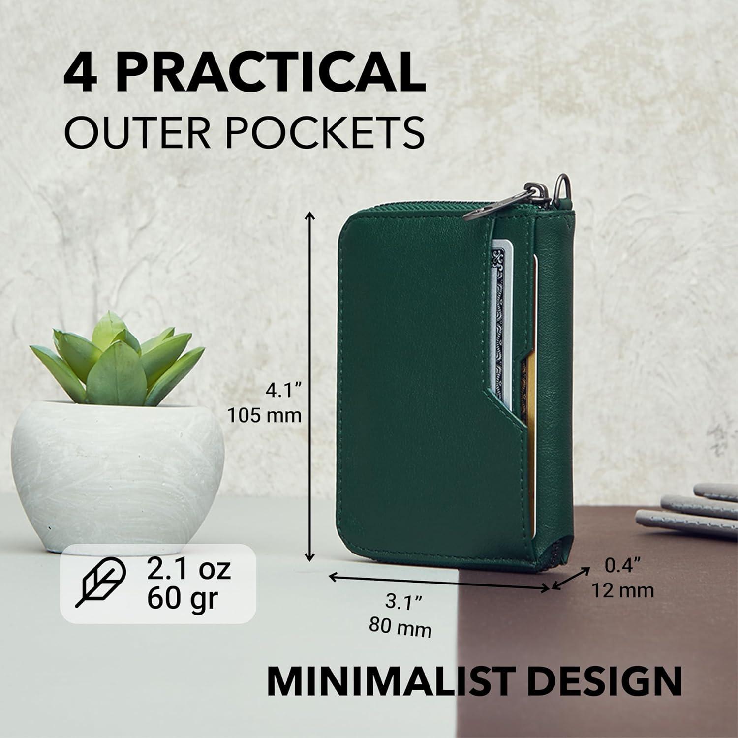 Cartera de Cuero Minimalista Vaultskin NOTTING HILL con RFID