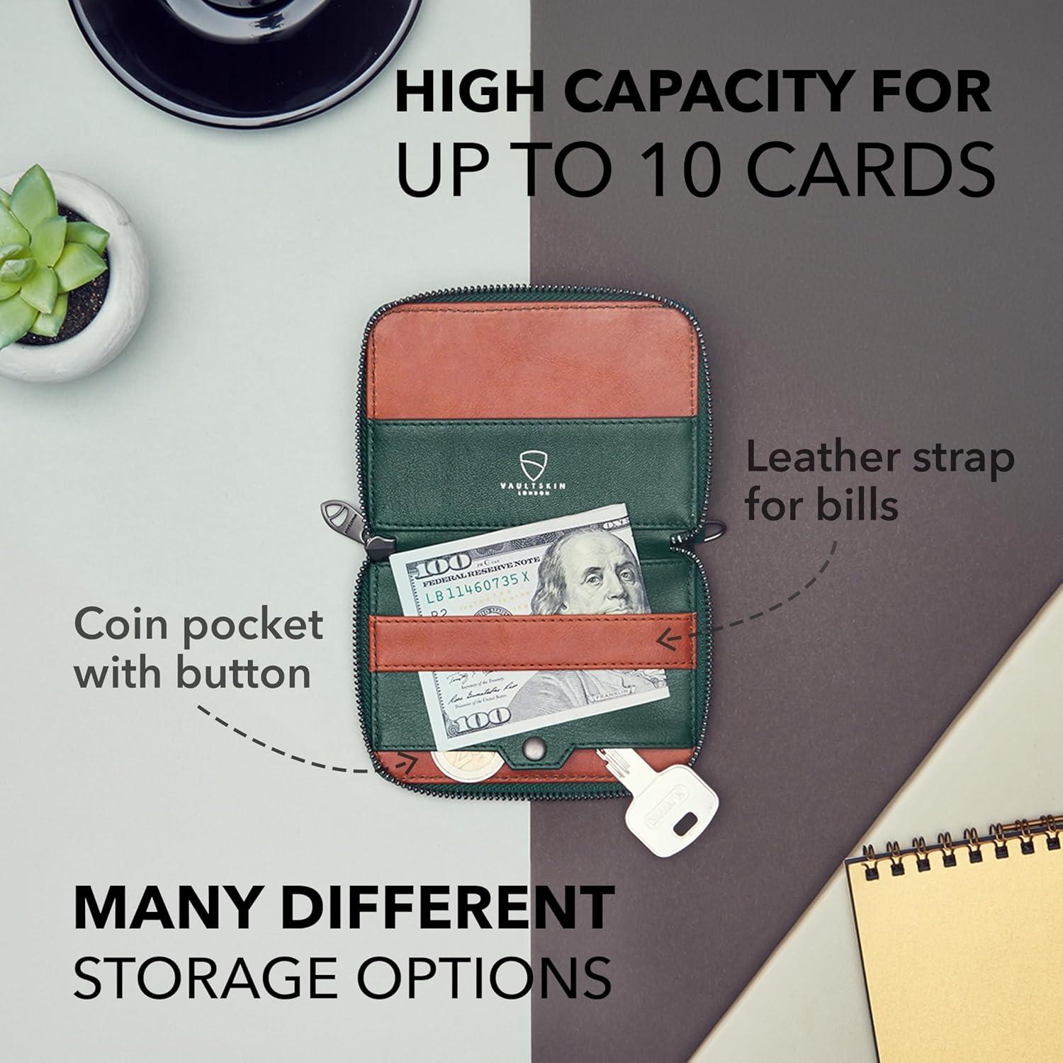 Cartera de Cuero Minimalista Vaultskin NOTTING HILL con RFID