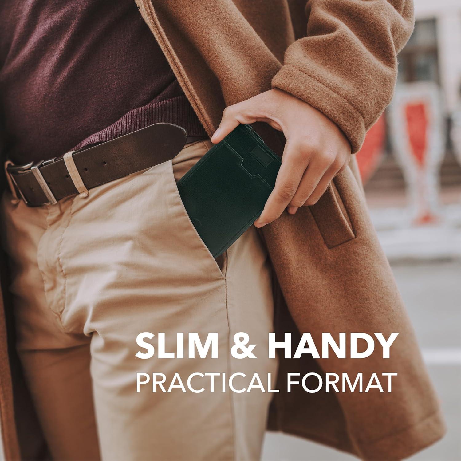 Cartera de Cuero Minimalista Vaultskin NOTTING HILL con RFID