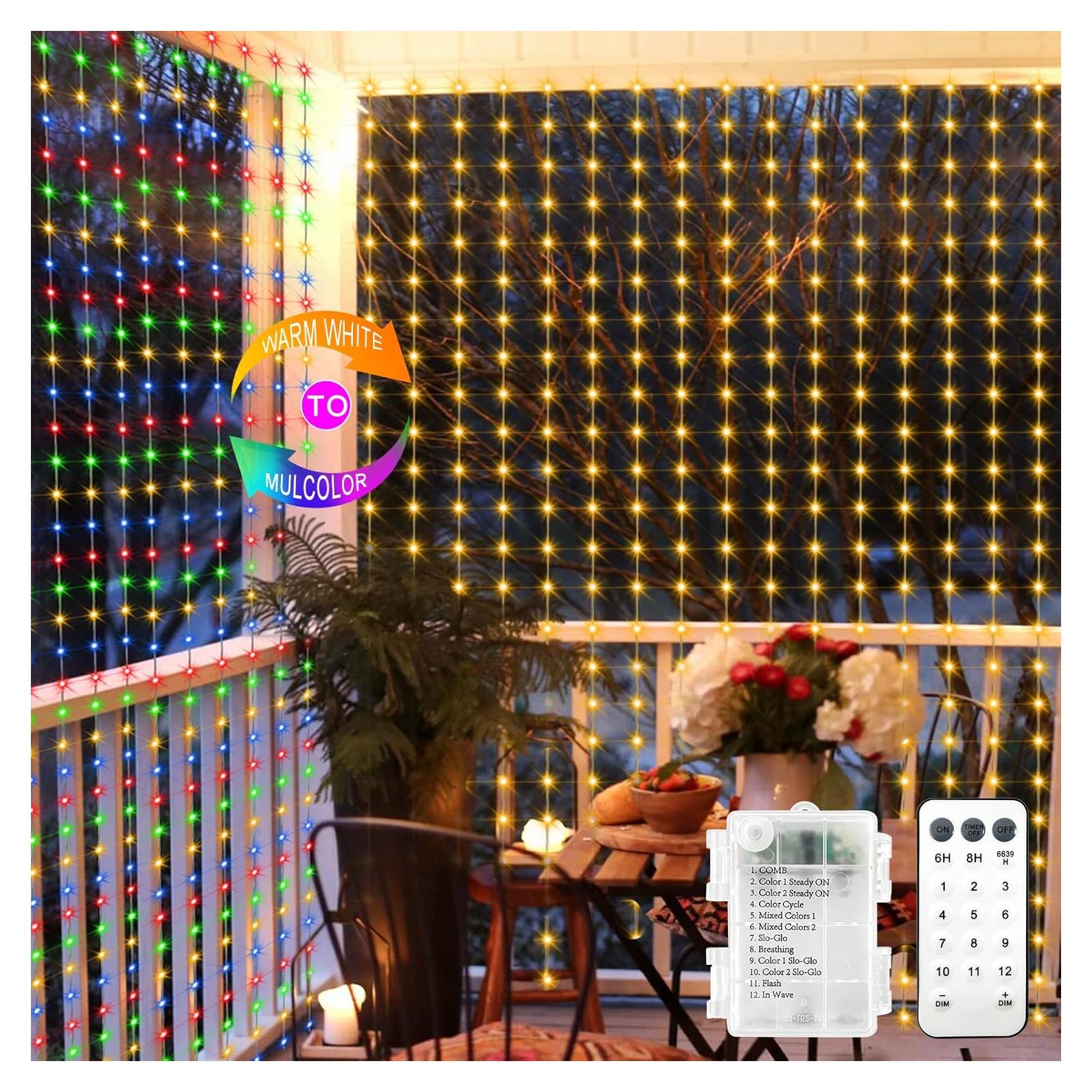 Luces de Cortina LED Echosari 200 LED 2m x 2m Control Remoto