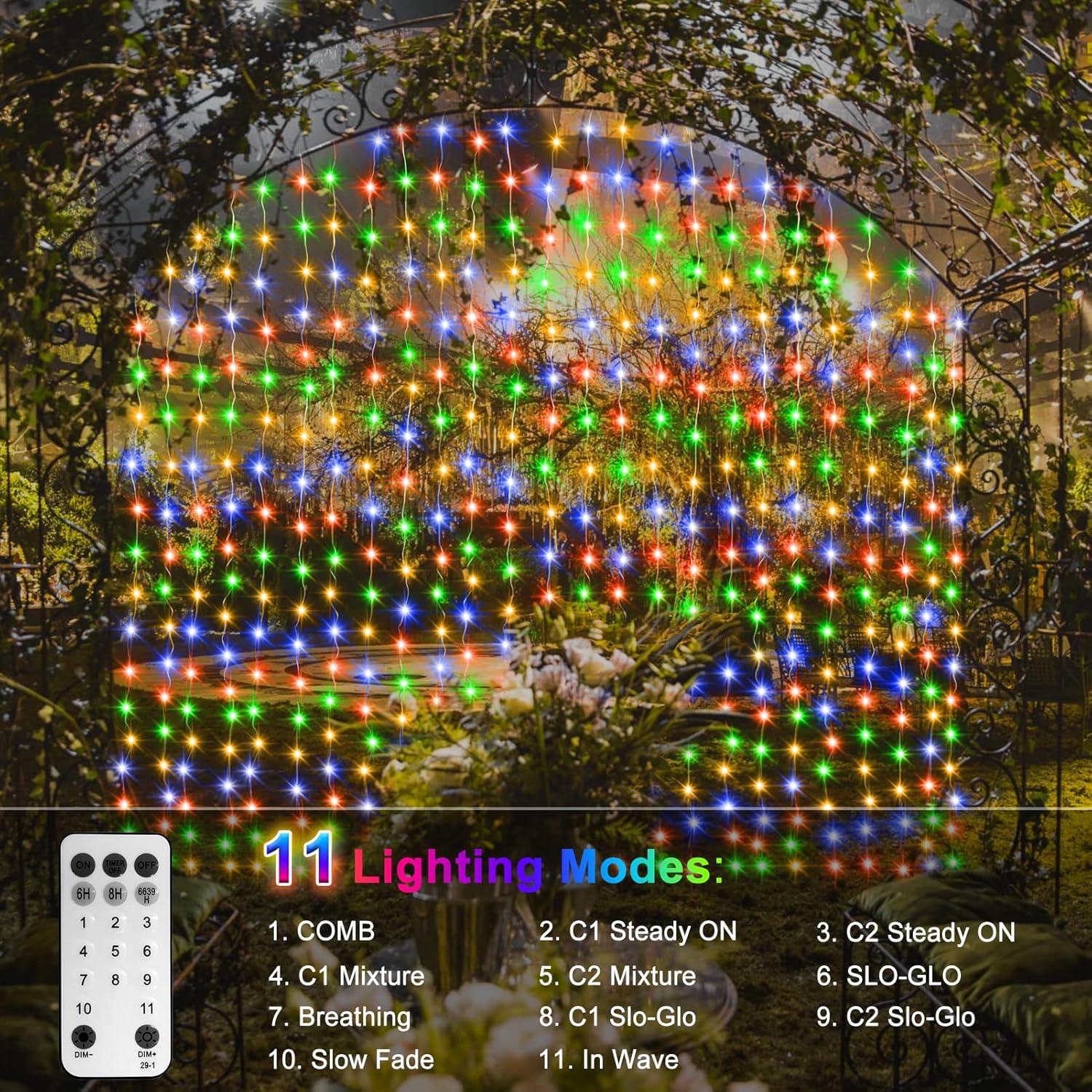 Luces de Cortina LED Echosari 200 LED 2m x 2m Control Remoto