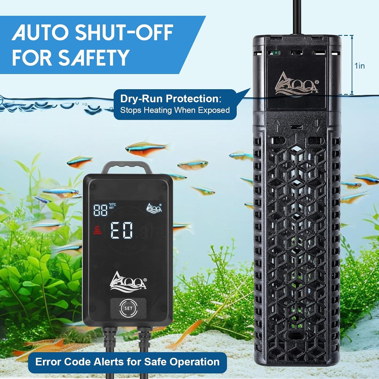 Calentador de Acuario AQQA 500W para 200-300 Litros