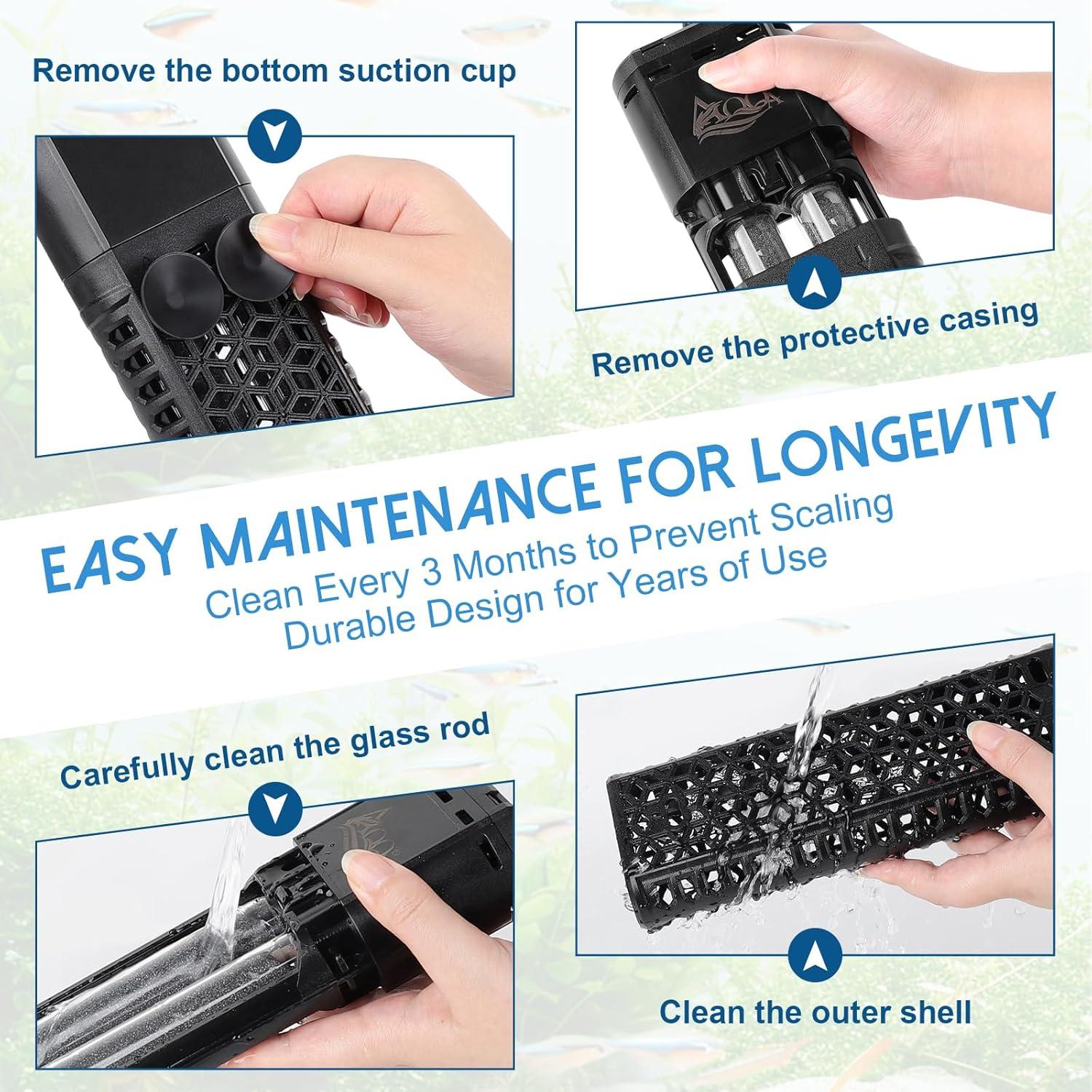 Calentador de Acuario AQQA 500W para 200-300 Litros