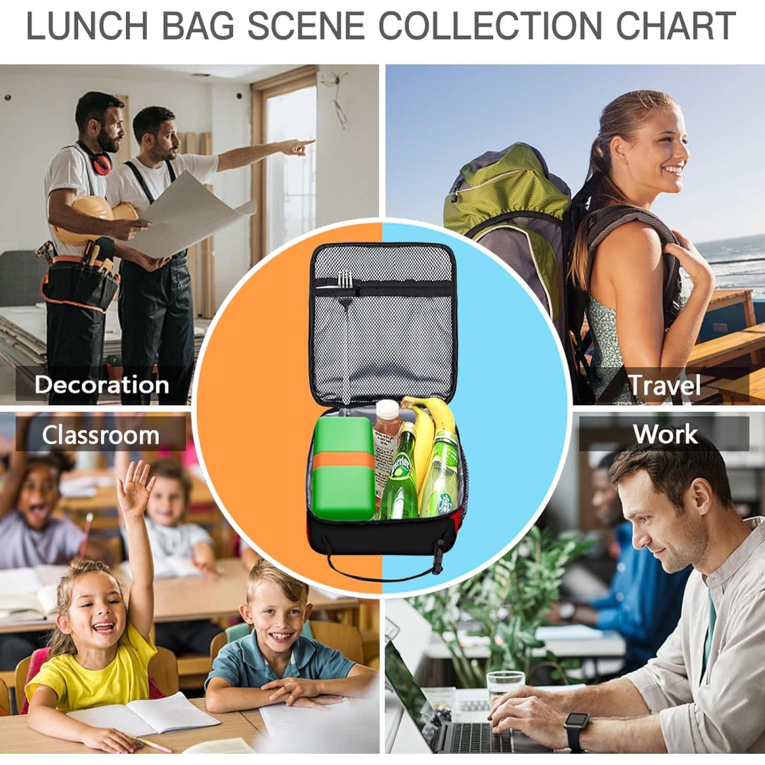 Bolsa de Almuerzo Aislada Miaoquhe 26x11x21 cm Bandera Americana