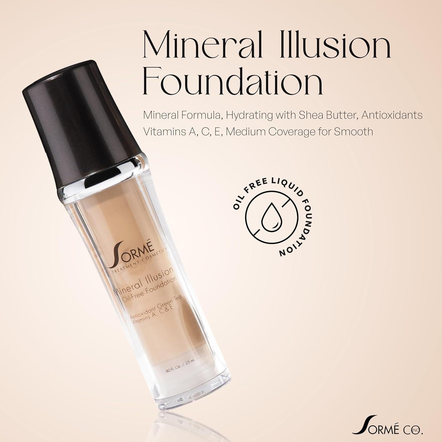 Base Líquida Ilusión Mineral SORMÉ 25ml Libre de Aceite