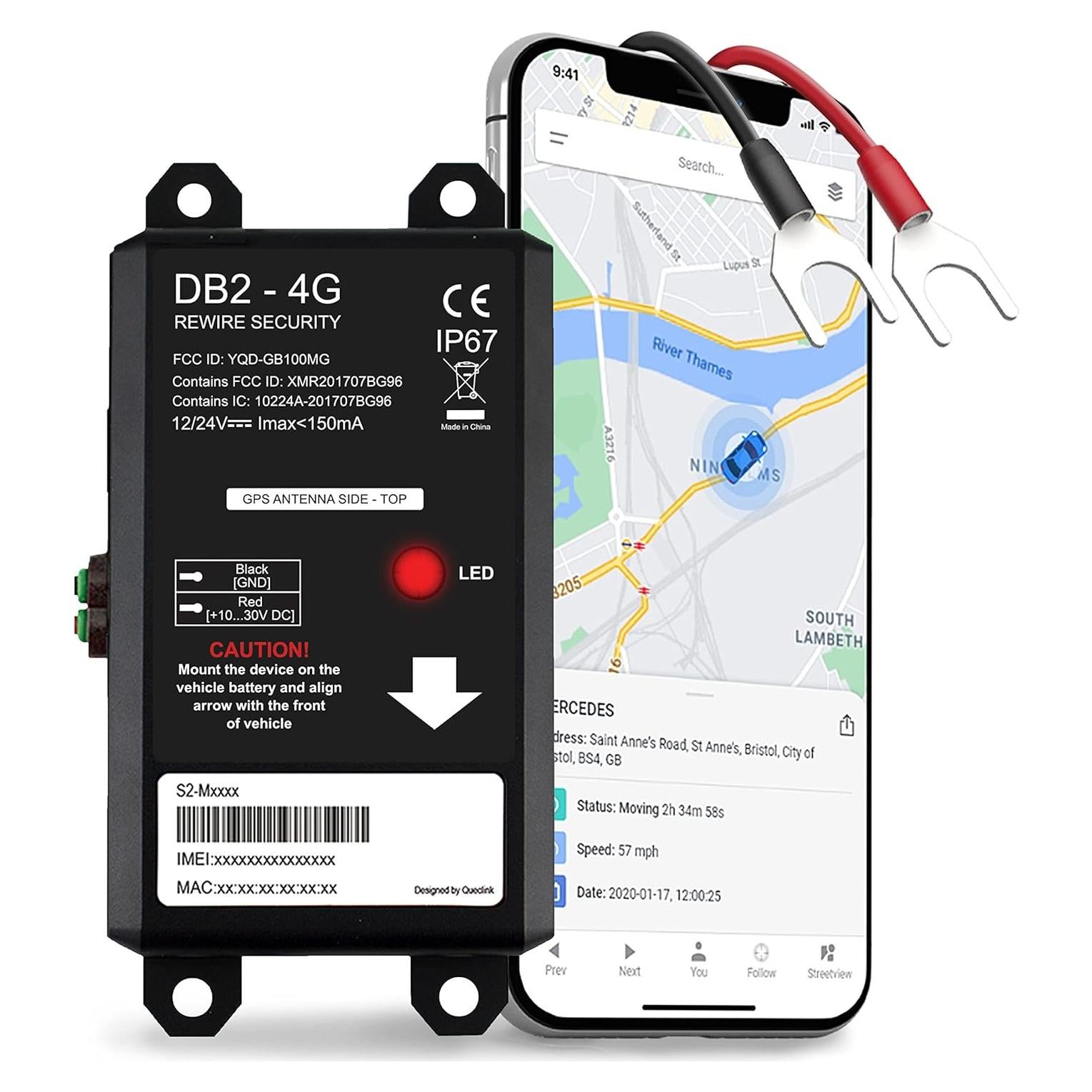 Rastreador GPS Cableado Rewire Security DB2 - Monitoreo 24/7