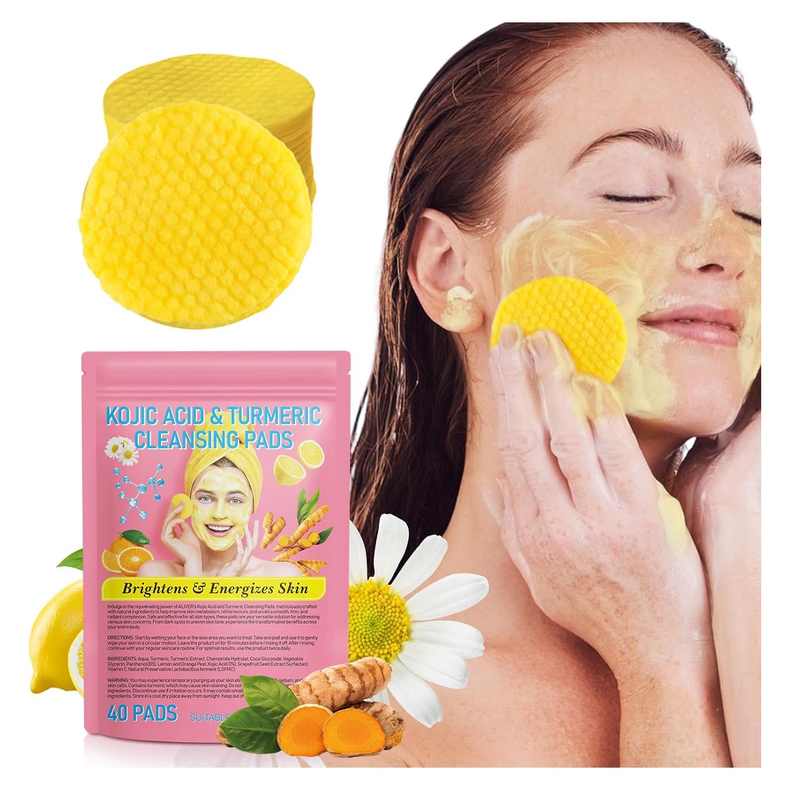 Discos Exfoliantes Faciales de Cúrcuma Newseel - 40 PCS