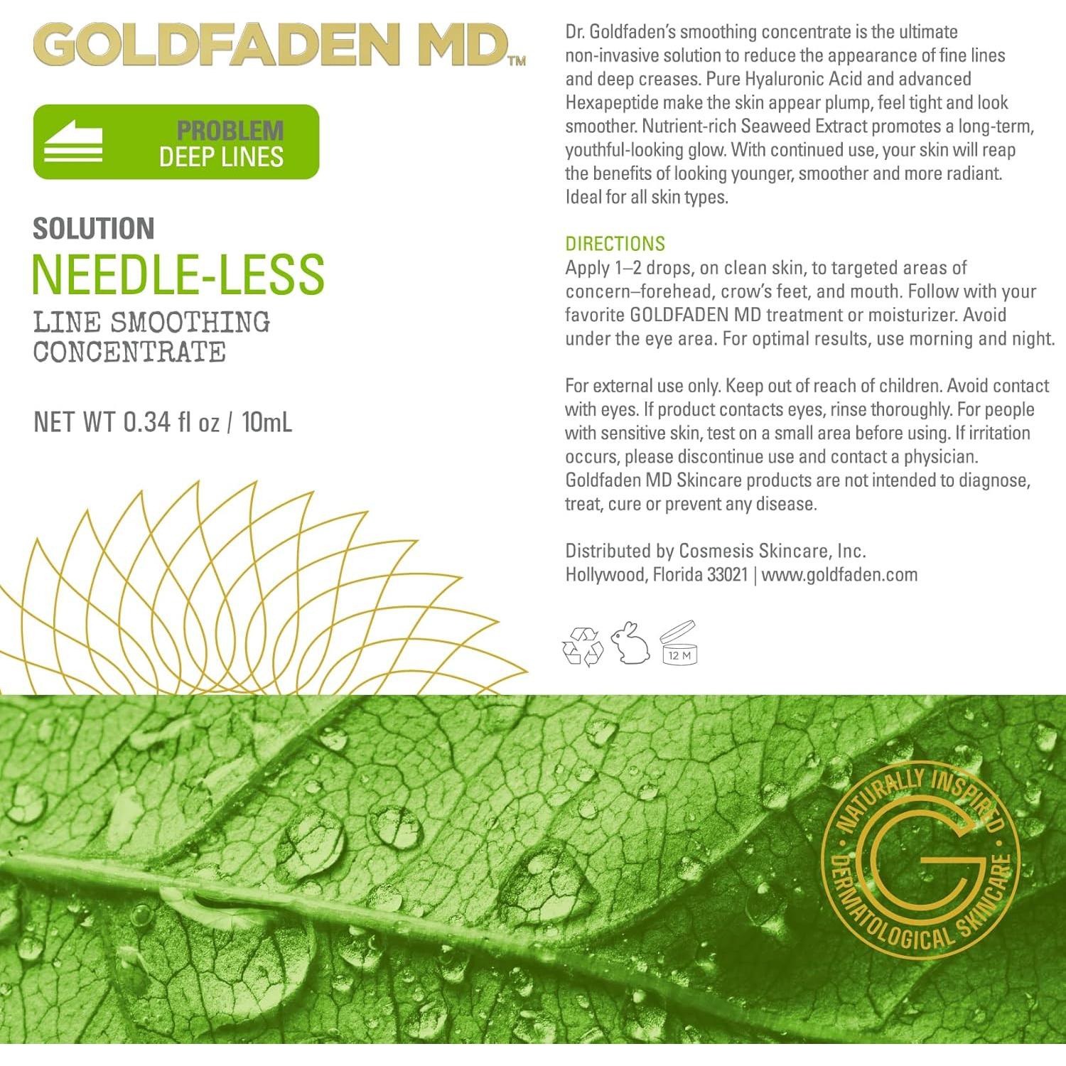 Concentrado Alisador Sin Agujas Goldfaden MD 10 ml - Extracto de Algas y Ácido Hialurónico