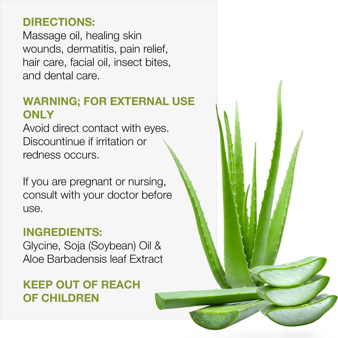 Aceite Virgen 100% Aloe Vera 118ml - Cuidado Piel y Cabello