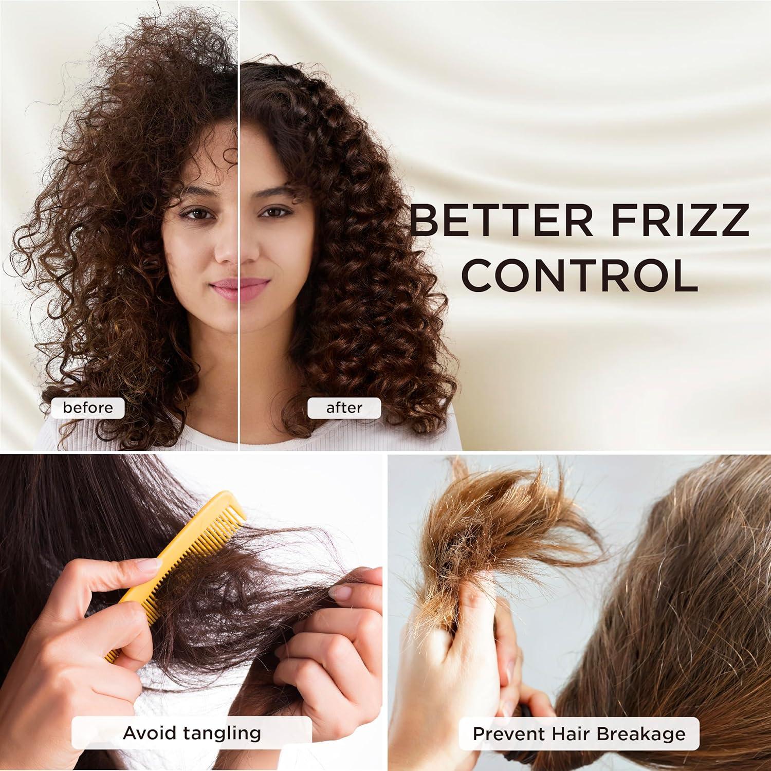 Funda de Almohada de Satén Bedsure Beige Estándar 2 Piezas