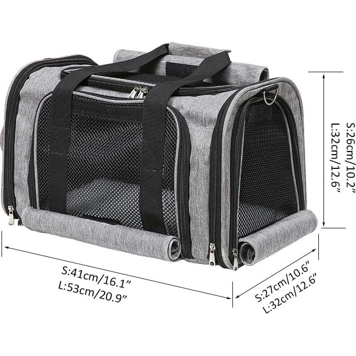 Transportadora Plegable para Mascotas NingBo Gris 53x32x32 cm