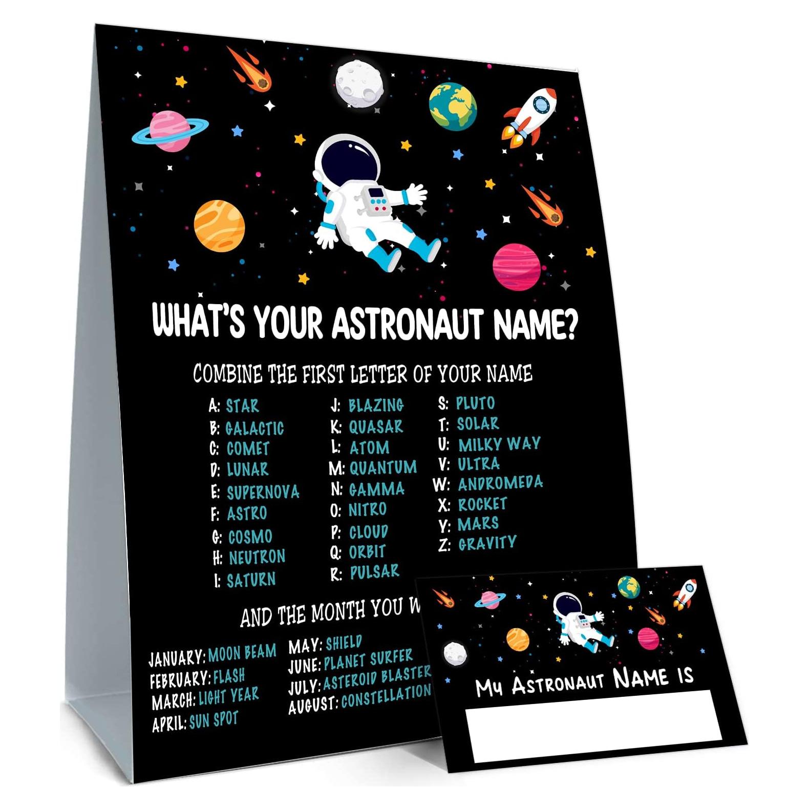 Juego de Nombres de Astronauta ALodr con 30 Tarjetas