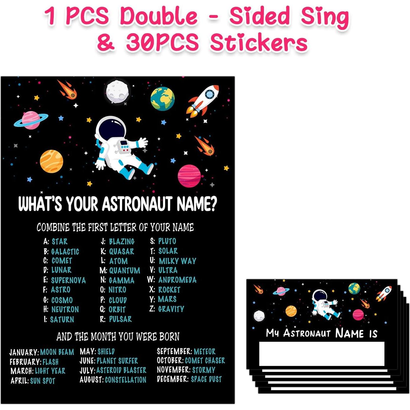 Juego de Nombres de Astronauta ALodr con 30 Tarjetas