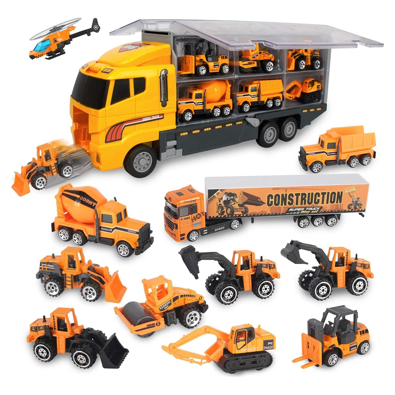 Conjunto de 12 Vehículos de Construcción Jenilily para Niños