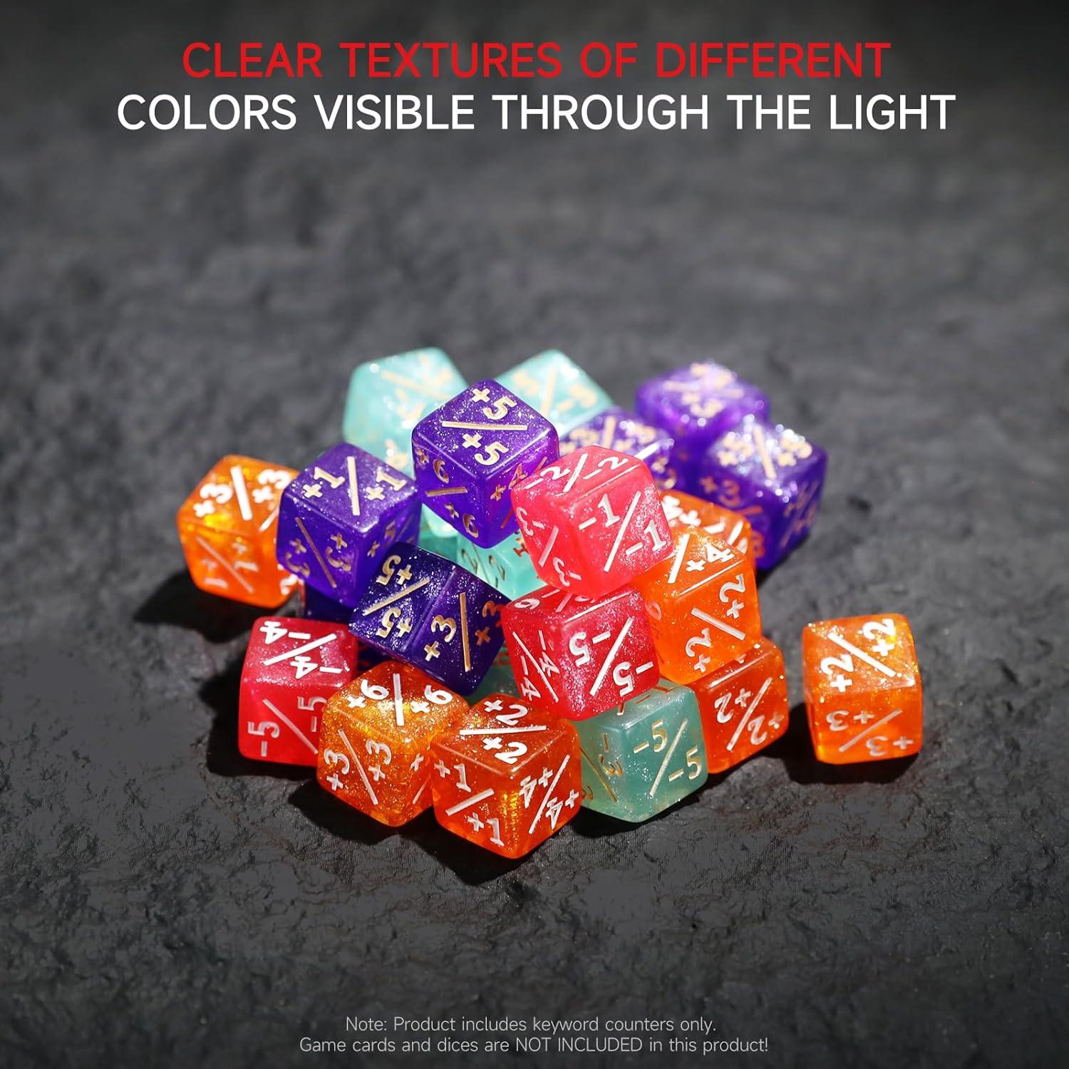 Dados de Contador MTG SIXPOINTS 108PCS 12mm +1/+1 Fichas